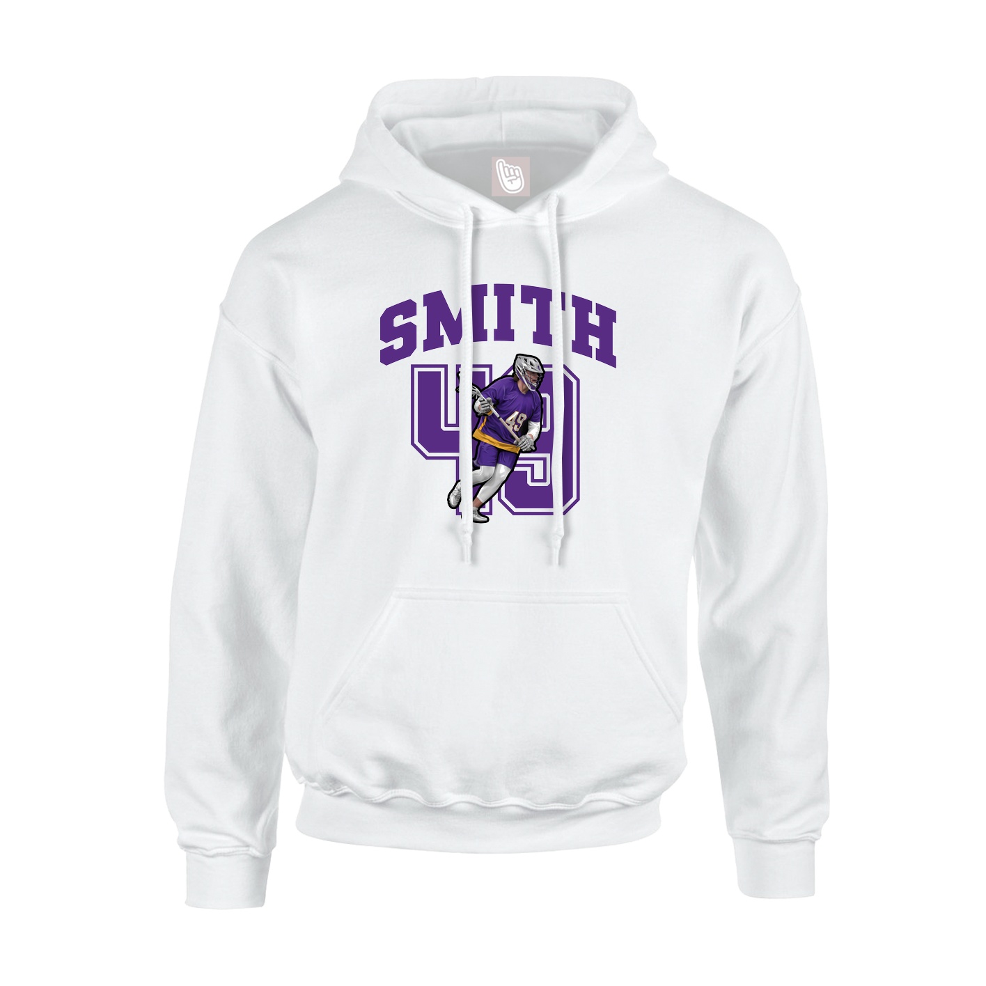 Youth Hoodie — Number in White