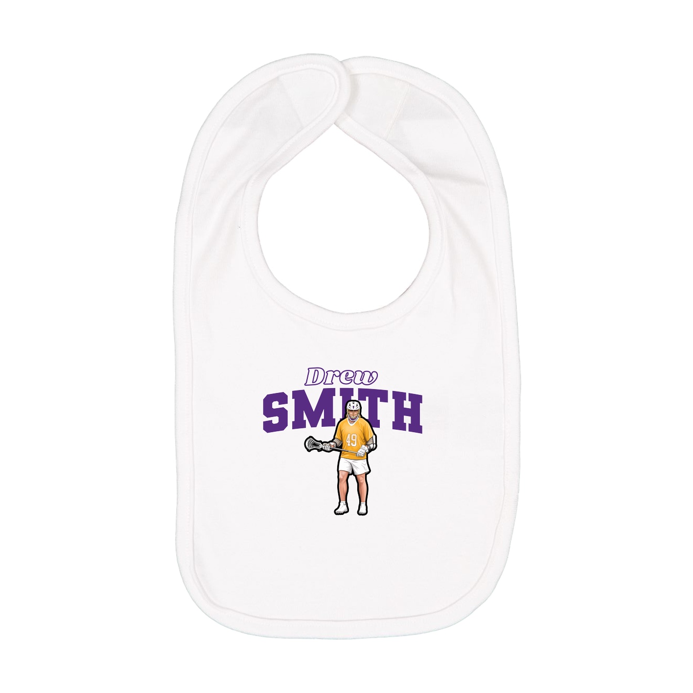 Infant Bib — Name Arch in White