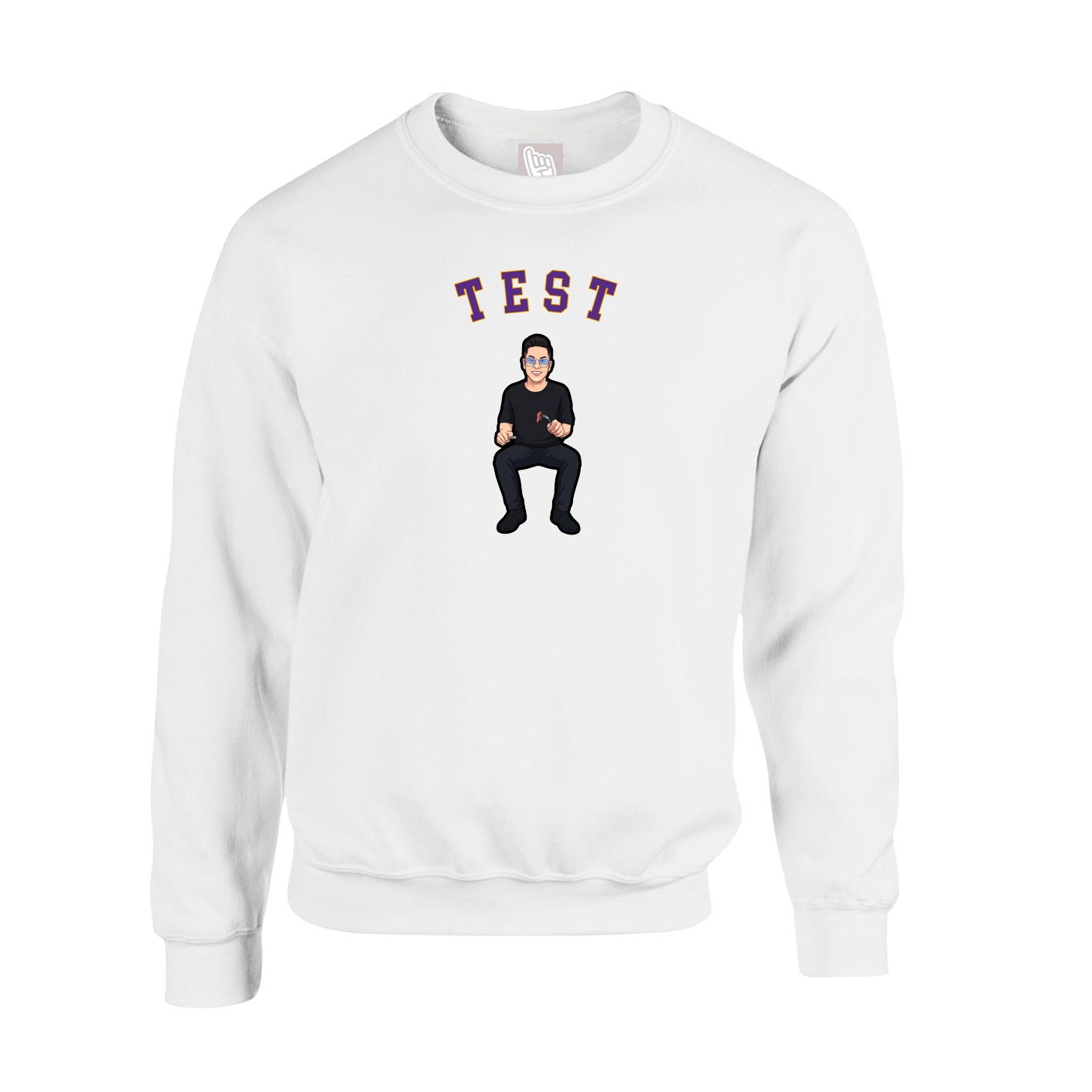 Fleece Crew — Shirsey Arch in White