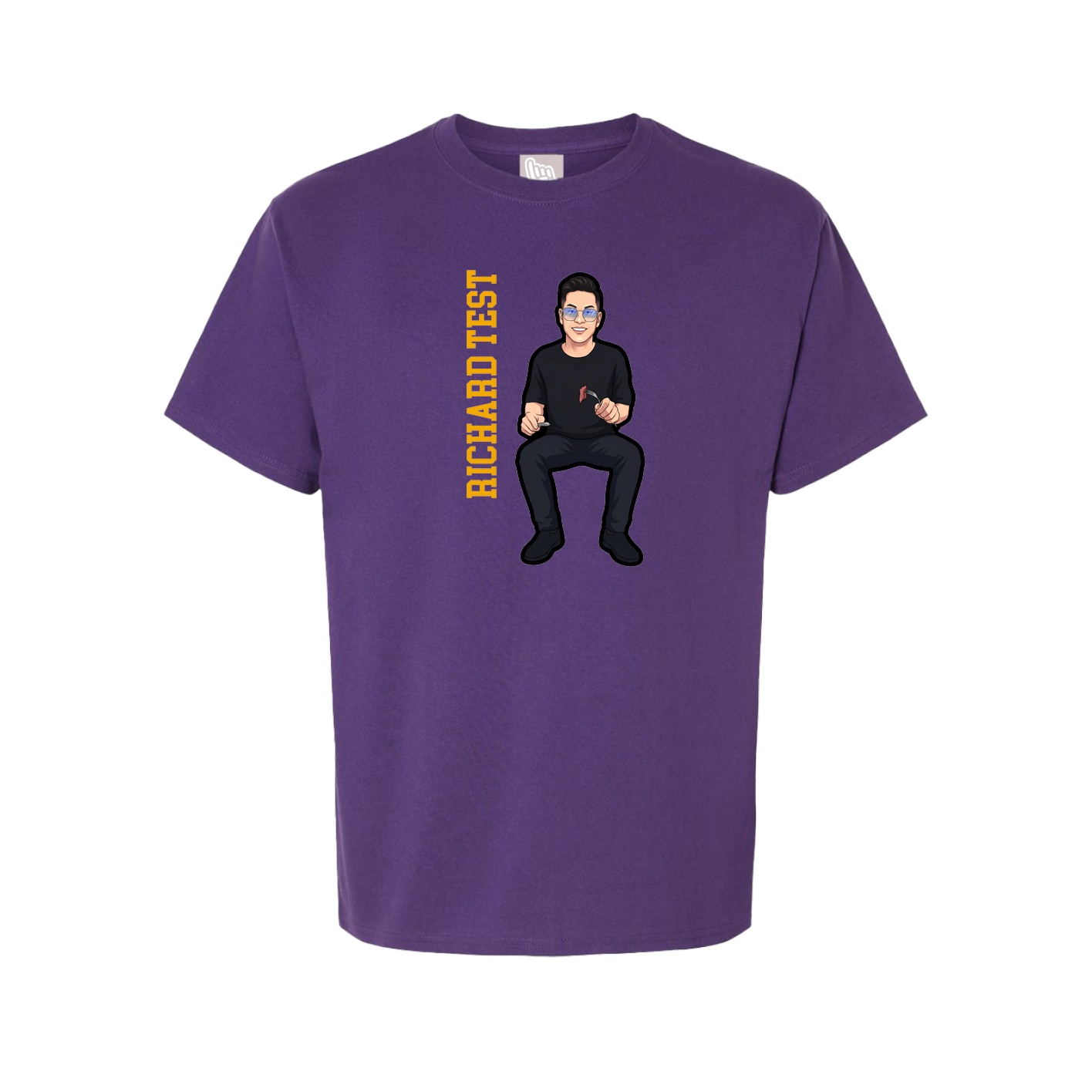 Youth Tee — Name Vertical in Purple