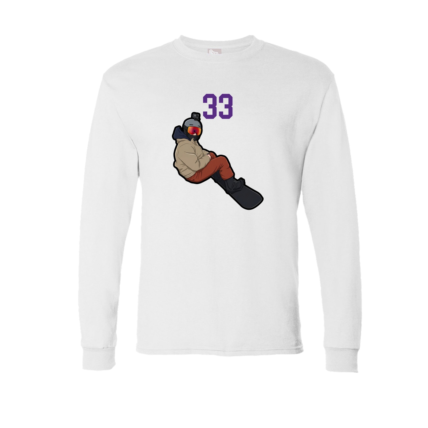 Long Sleeve Tee — Number Top in White