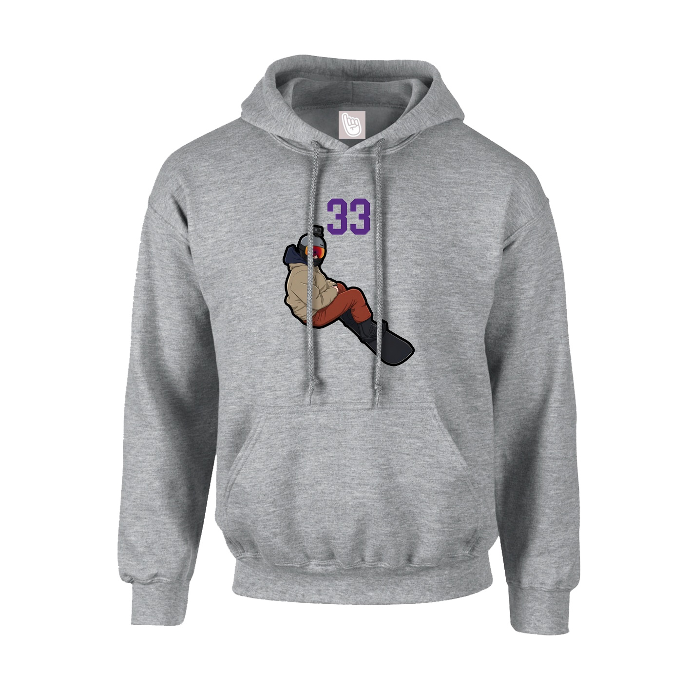 Hoodie — Number Top in Grey