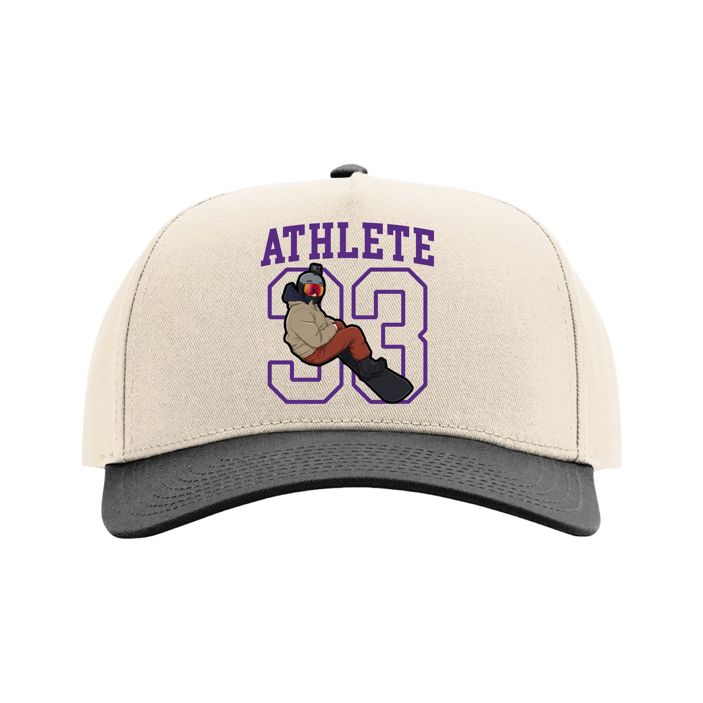 Full Fabric Five-Panel Champ Cap — Shirsey in Cream/Black