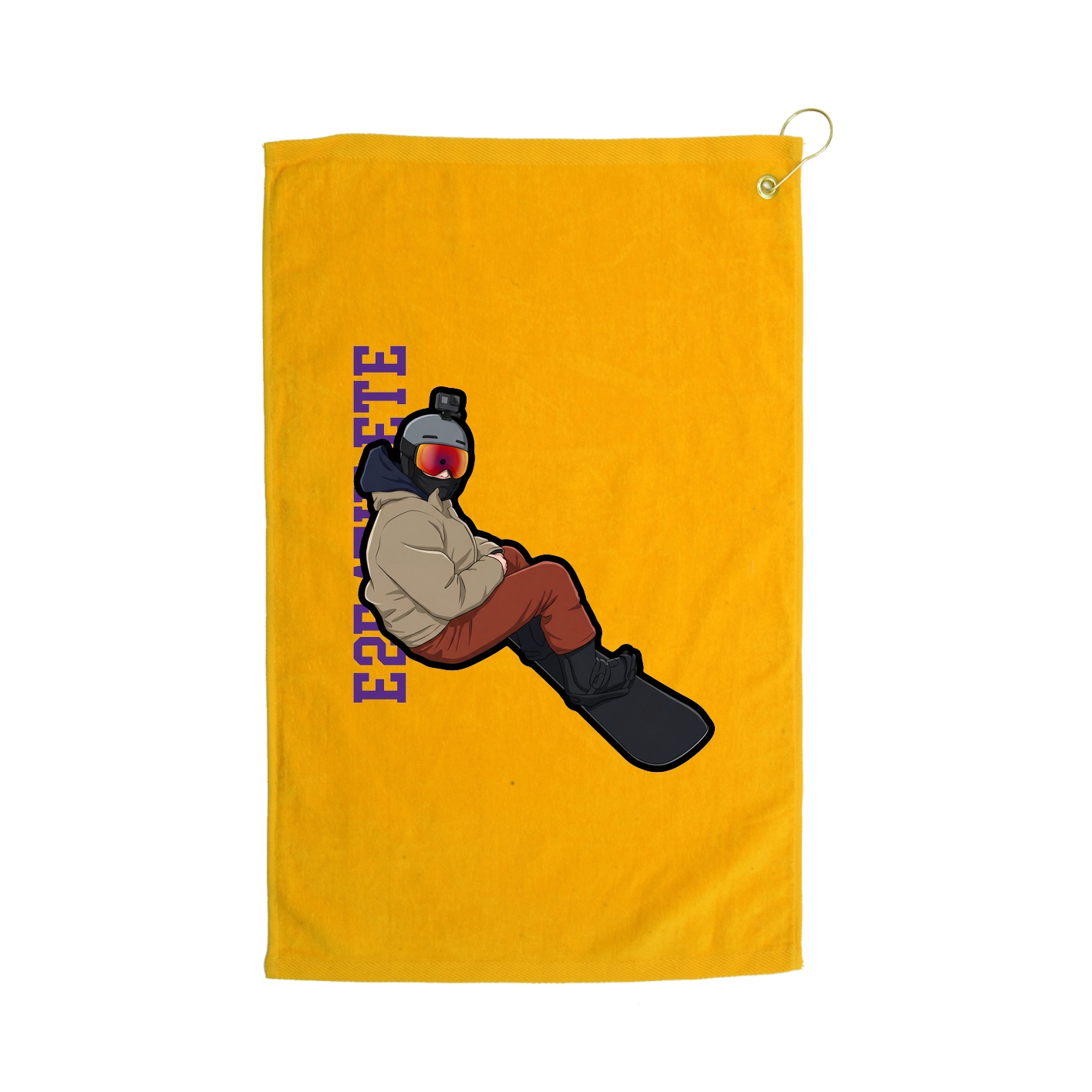 Golf Towel — Name Vertical in Gold