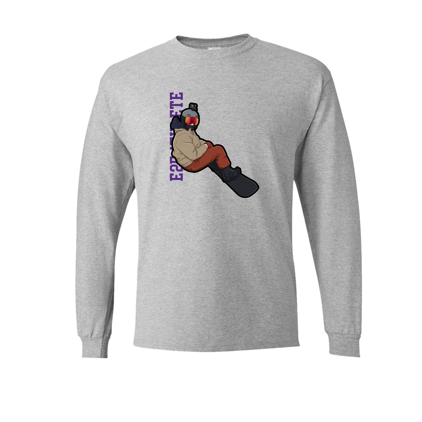 Long Sleeve Tee — Name Vertical in Grey