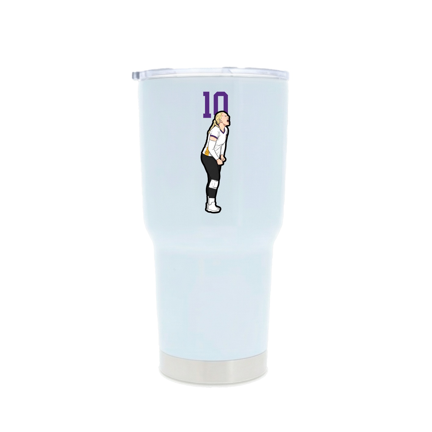 30oz Stainless Steel Tumbler — Number Top in White