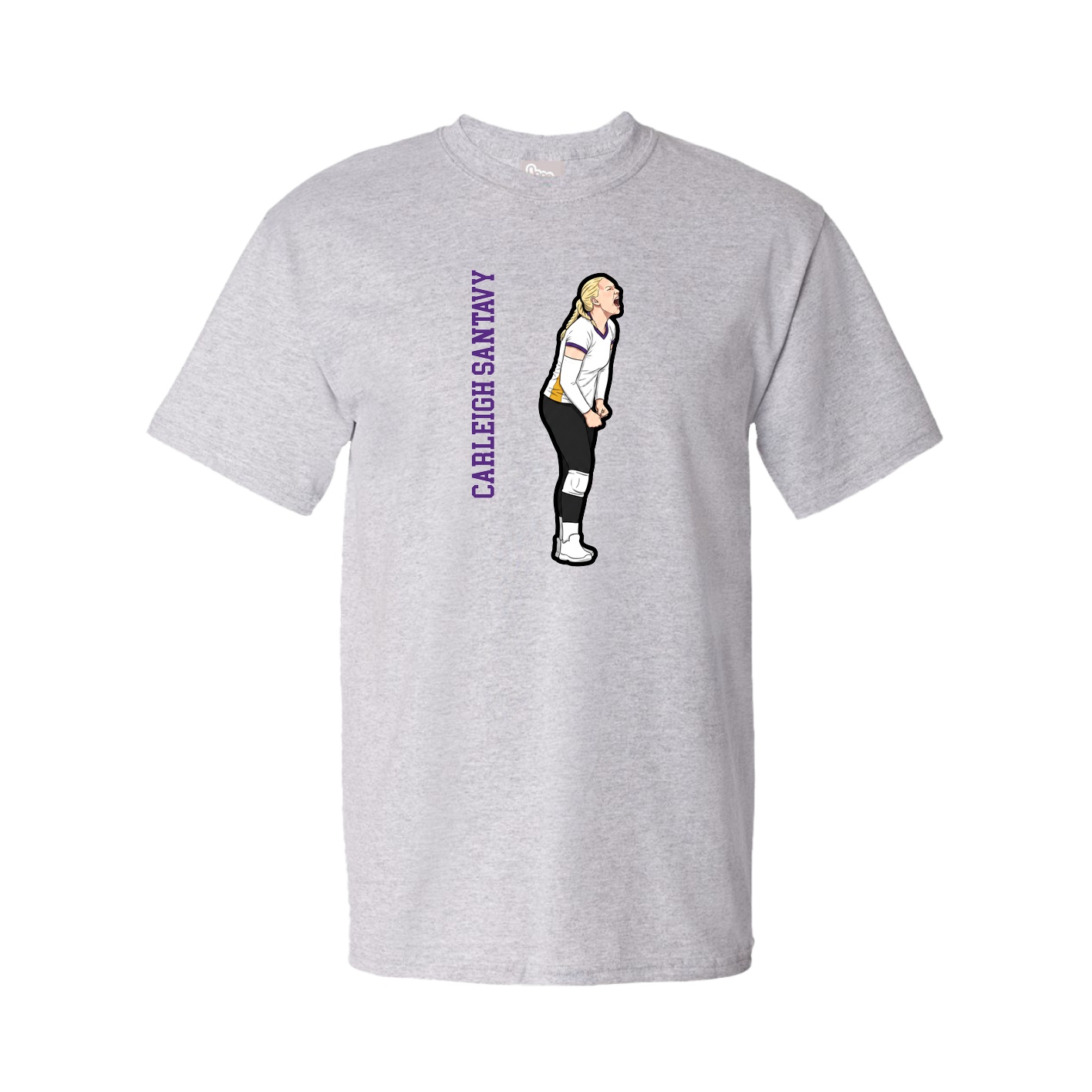 Tee — Name Vertical in Grey