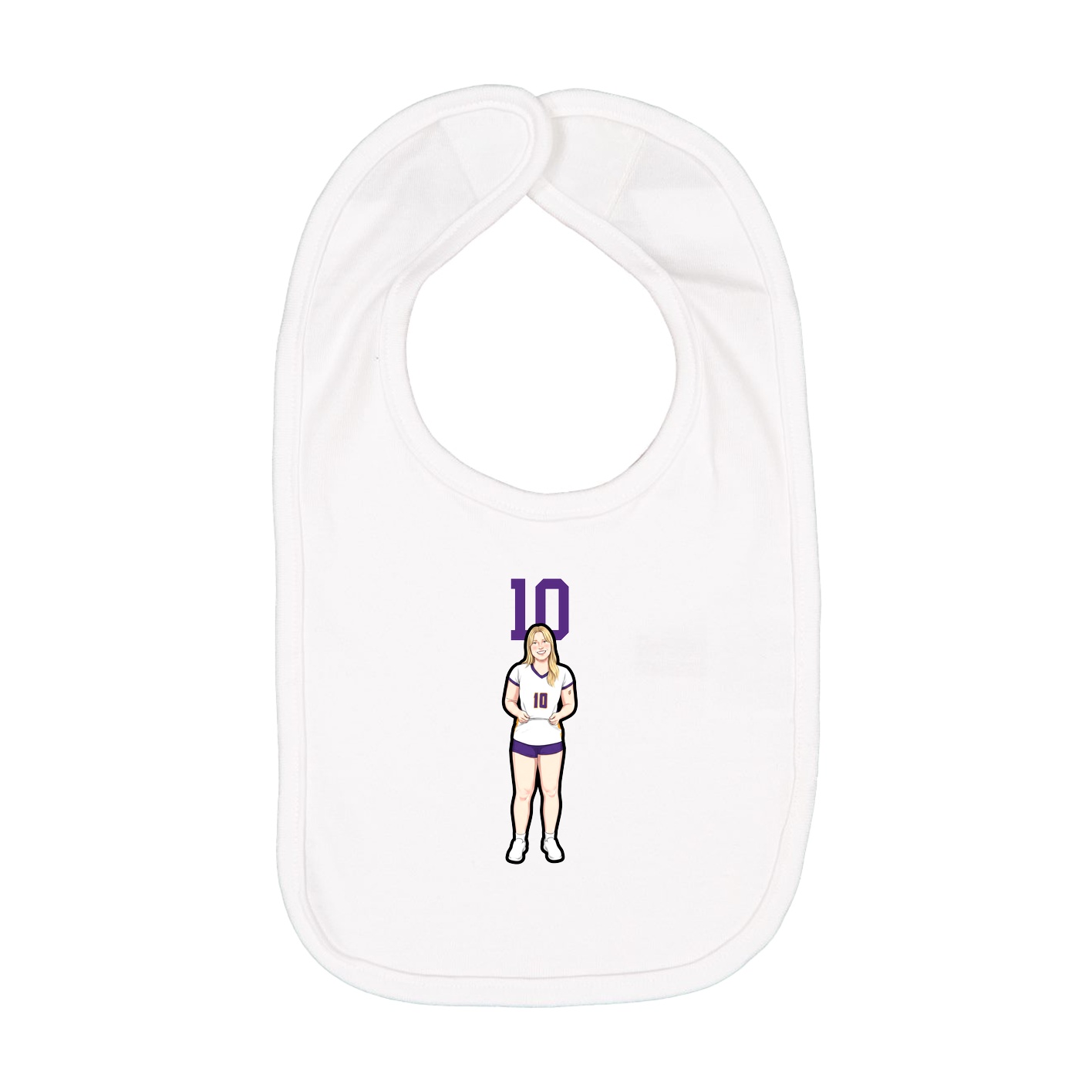 Infant Bib — Number Top in White