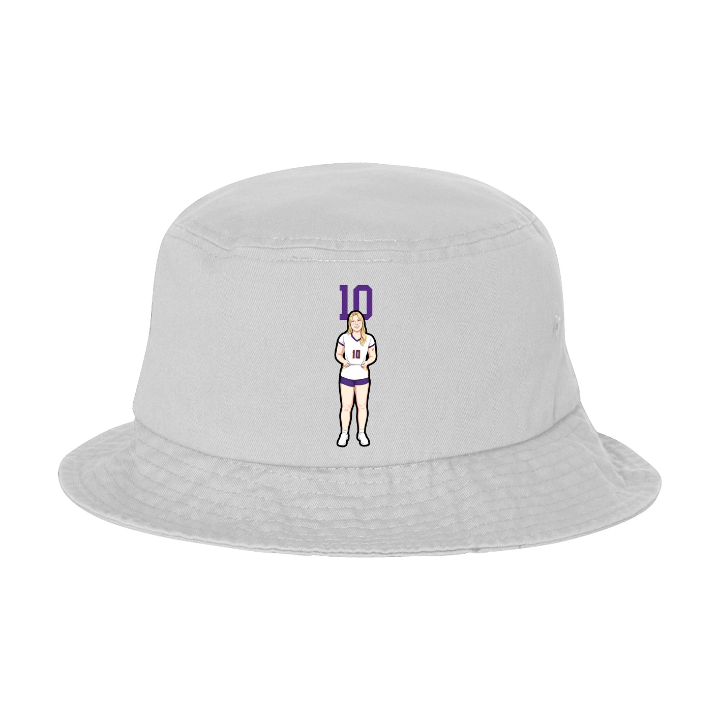 Bucket Cap — Number Top in White