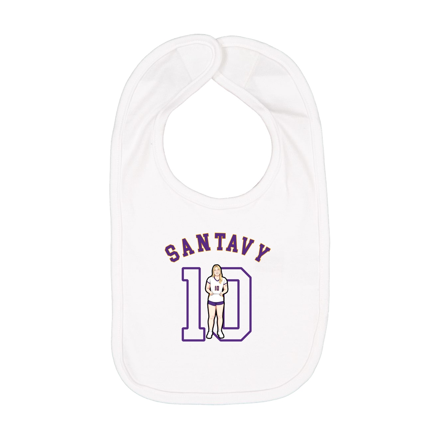 Infant Bib — Shirsey Arch in White