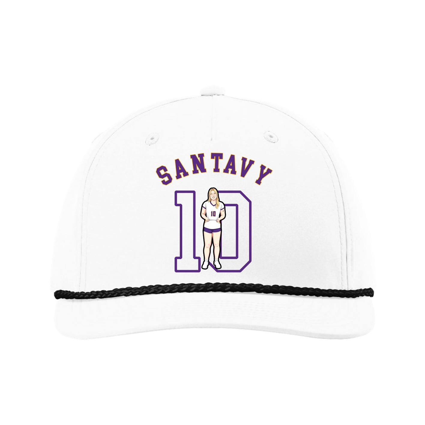 Five-Panel Classic Rope Cap — Shirsey Arch in White