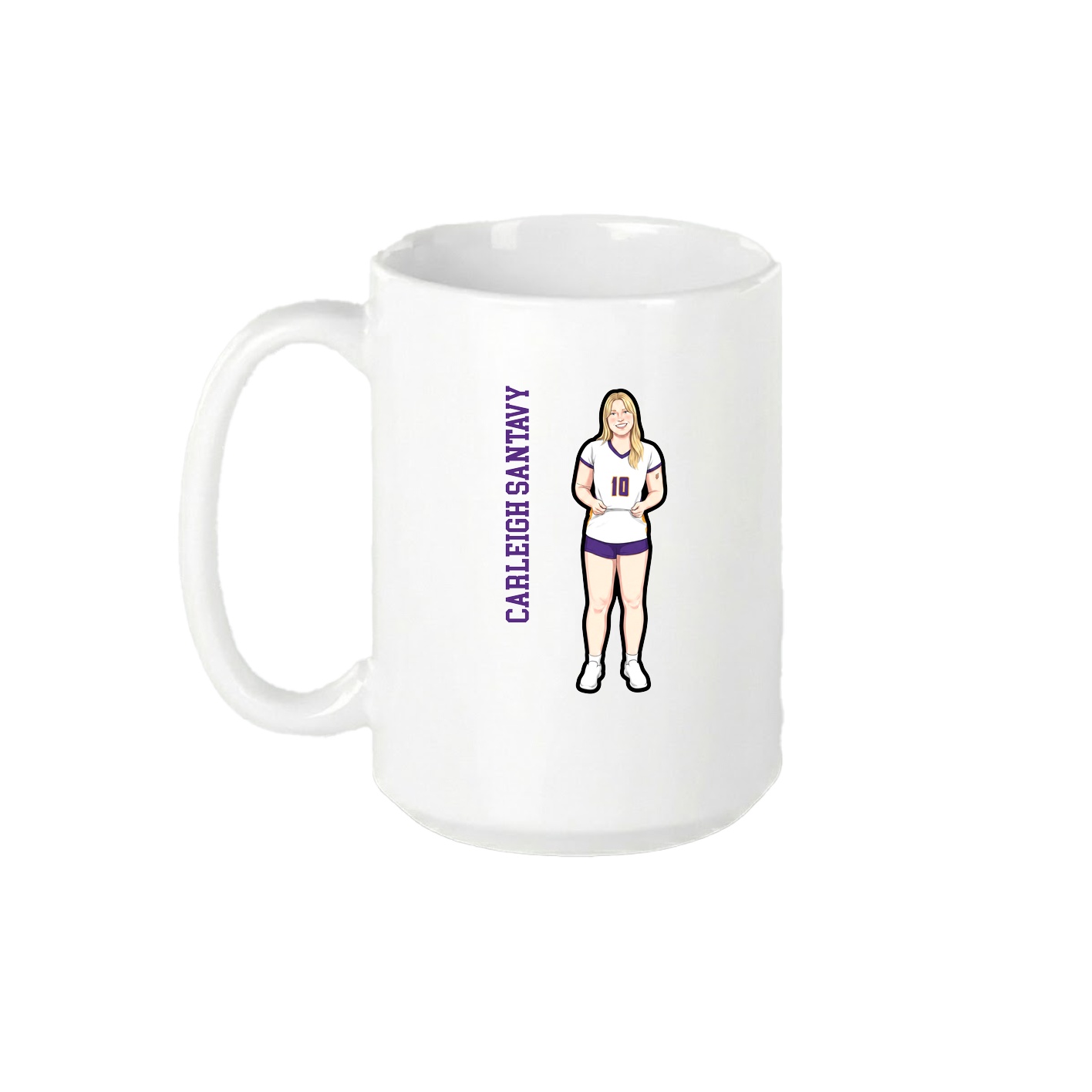15oz Coffee Mug — Name Vertical in White
