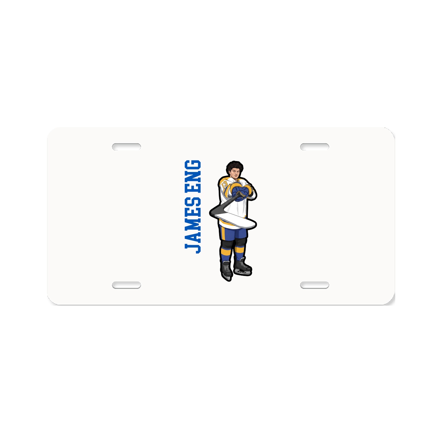 License Plate — Name Vertical in Classic