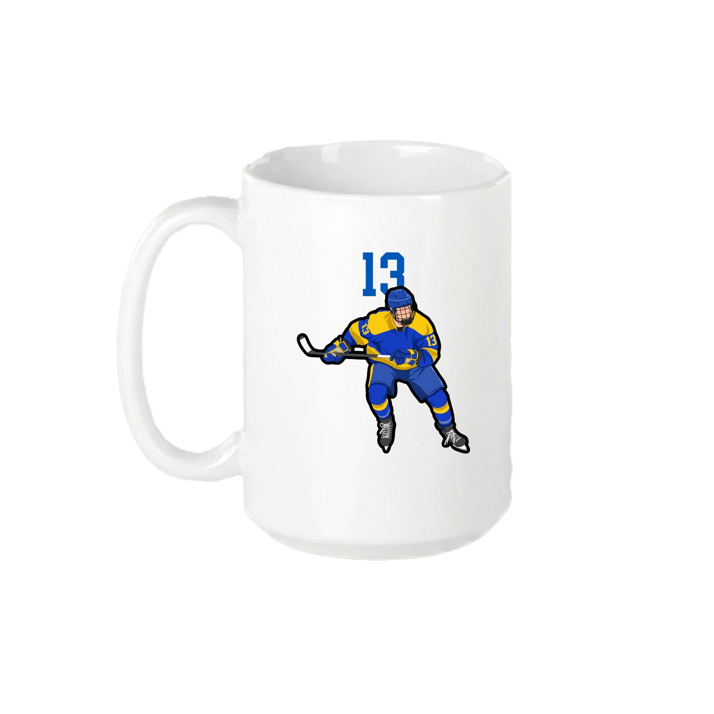 15oz Coffee Mug — Number Top in White