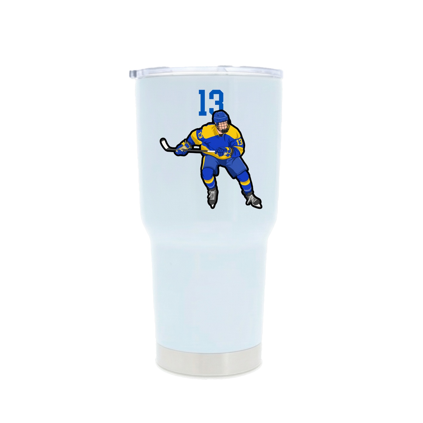 30oz Stainless Steel Tumbler — Number Top in White
