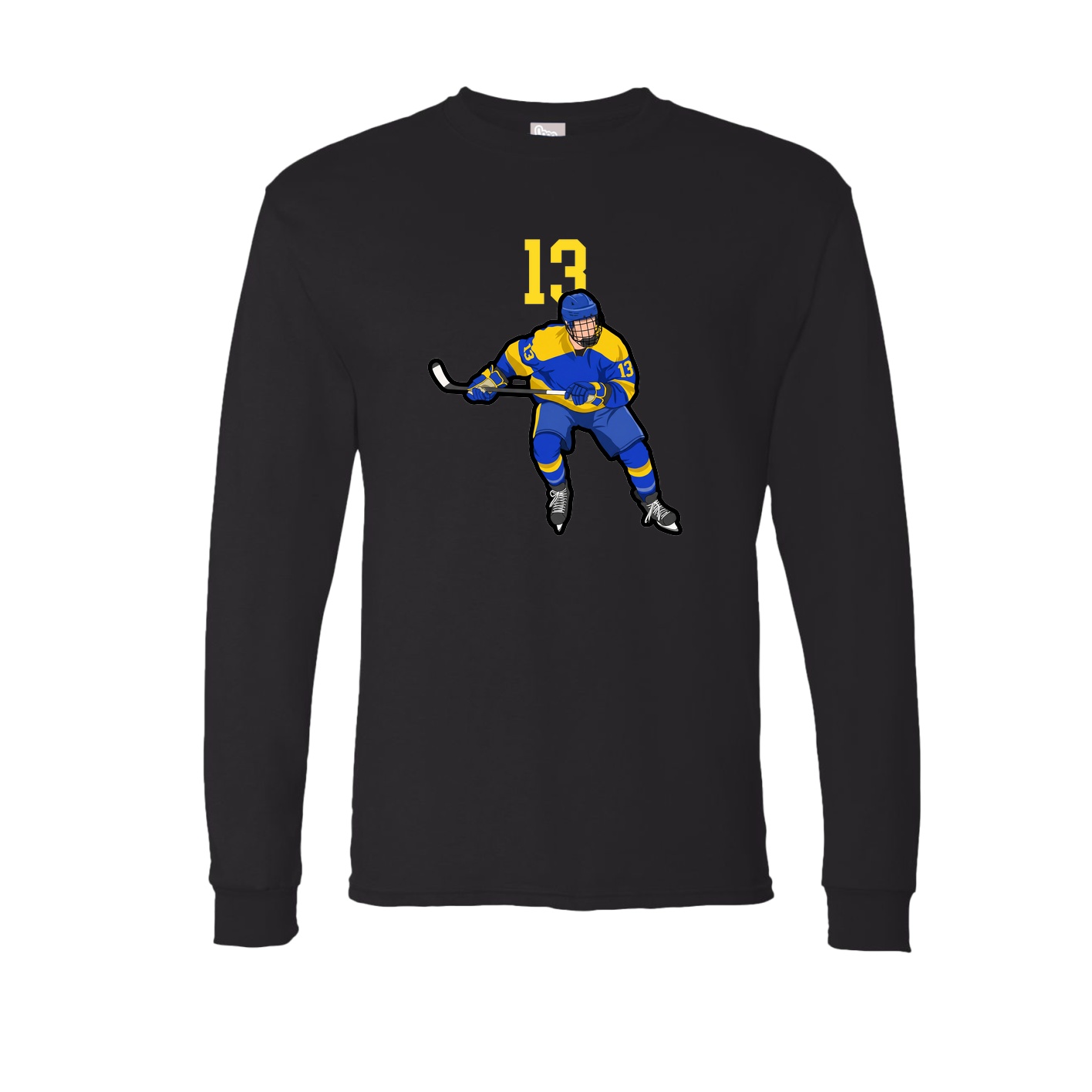 Long Sleeve Tee — Number Top in Black