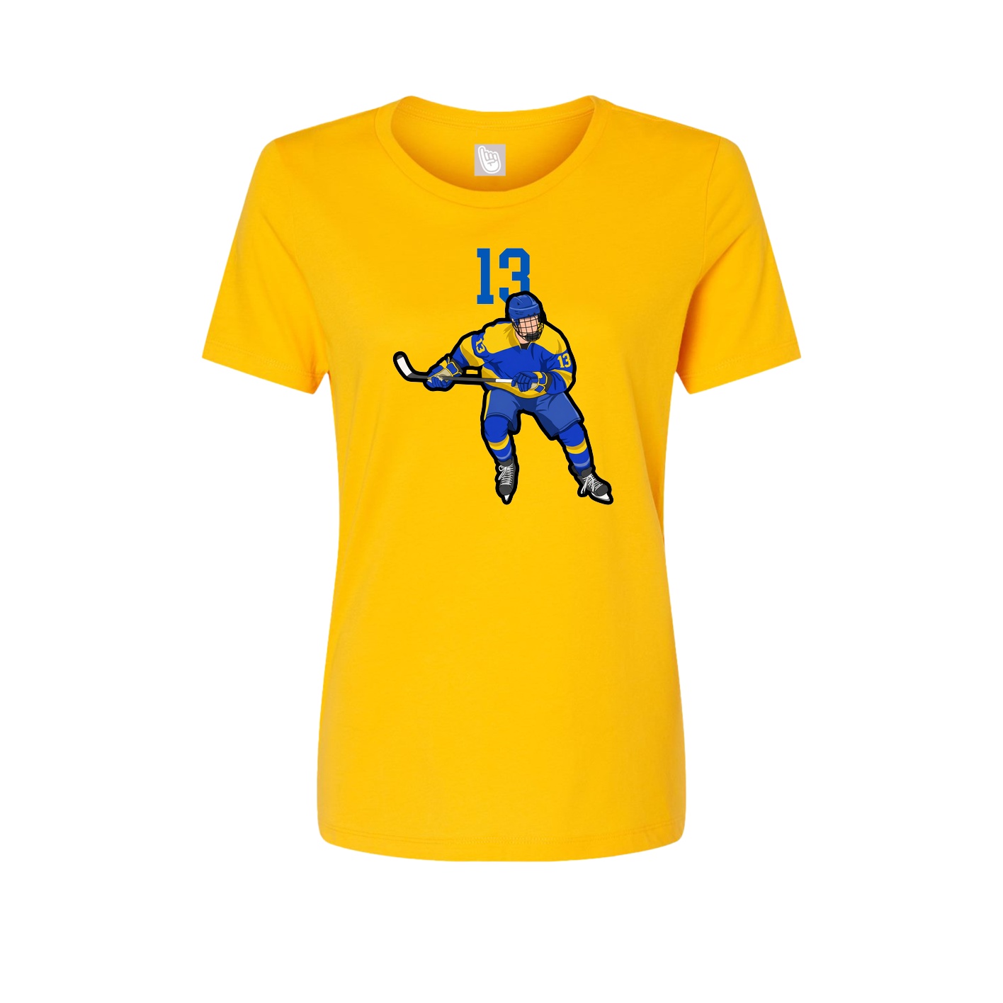 Fitted Women's Tee — Number Top in Gold