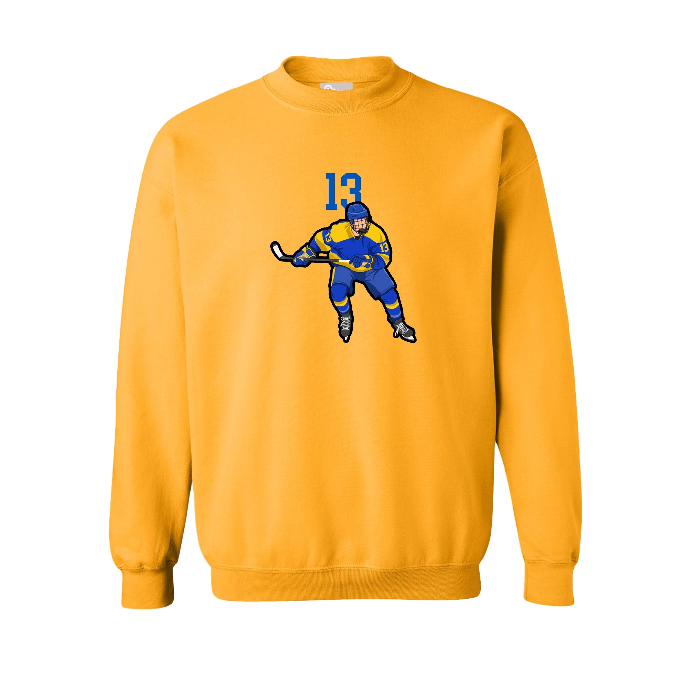 Fleece Crew — Number Top in Gold