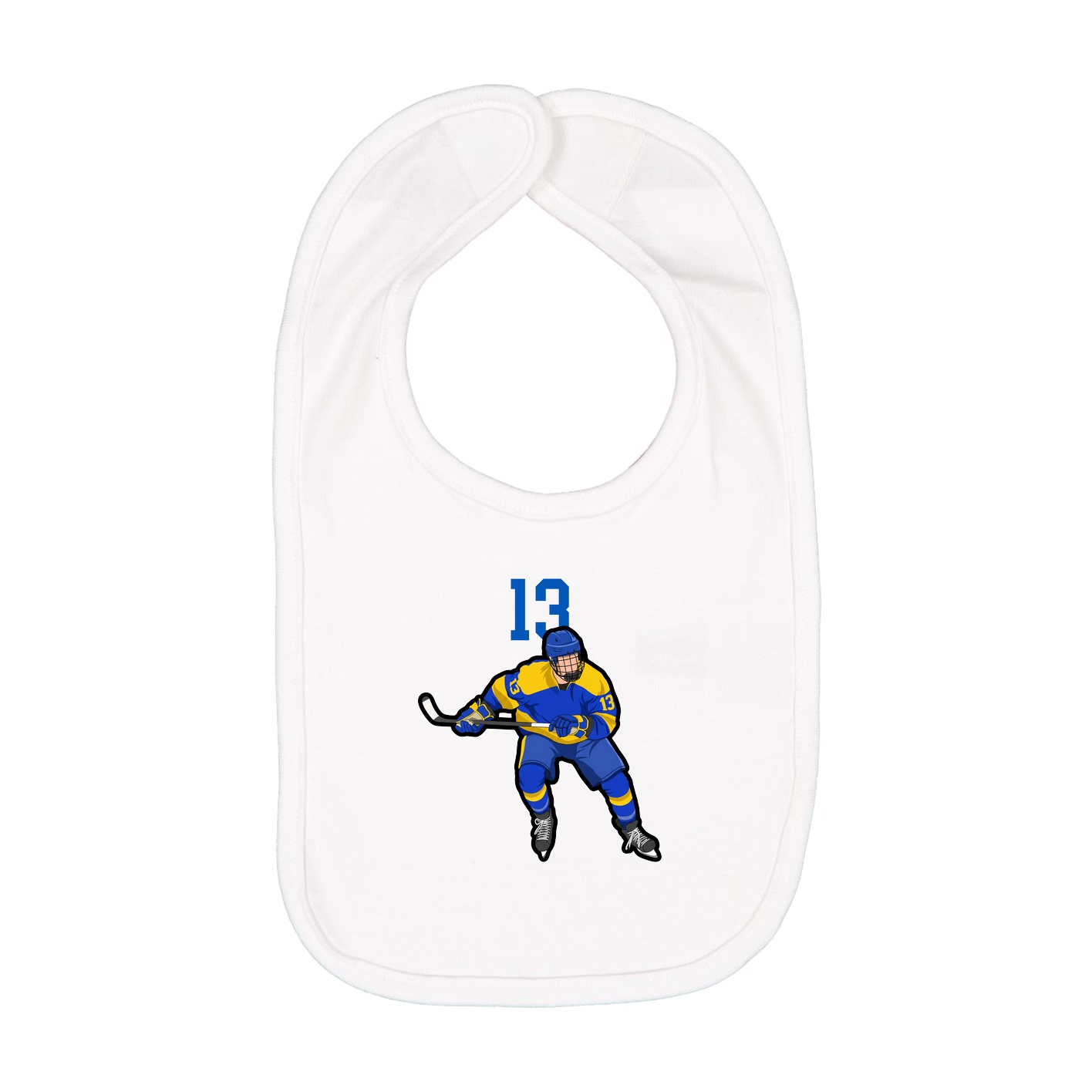 Infant Bib — Number Top in White