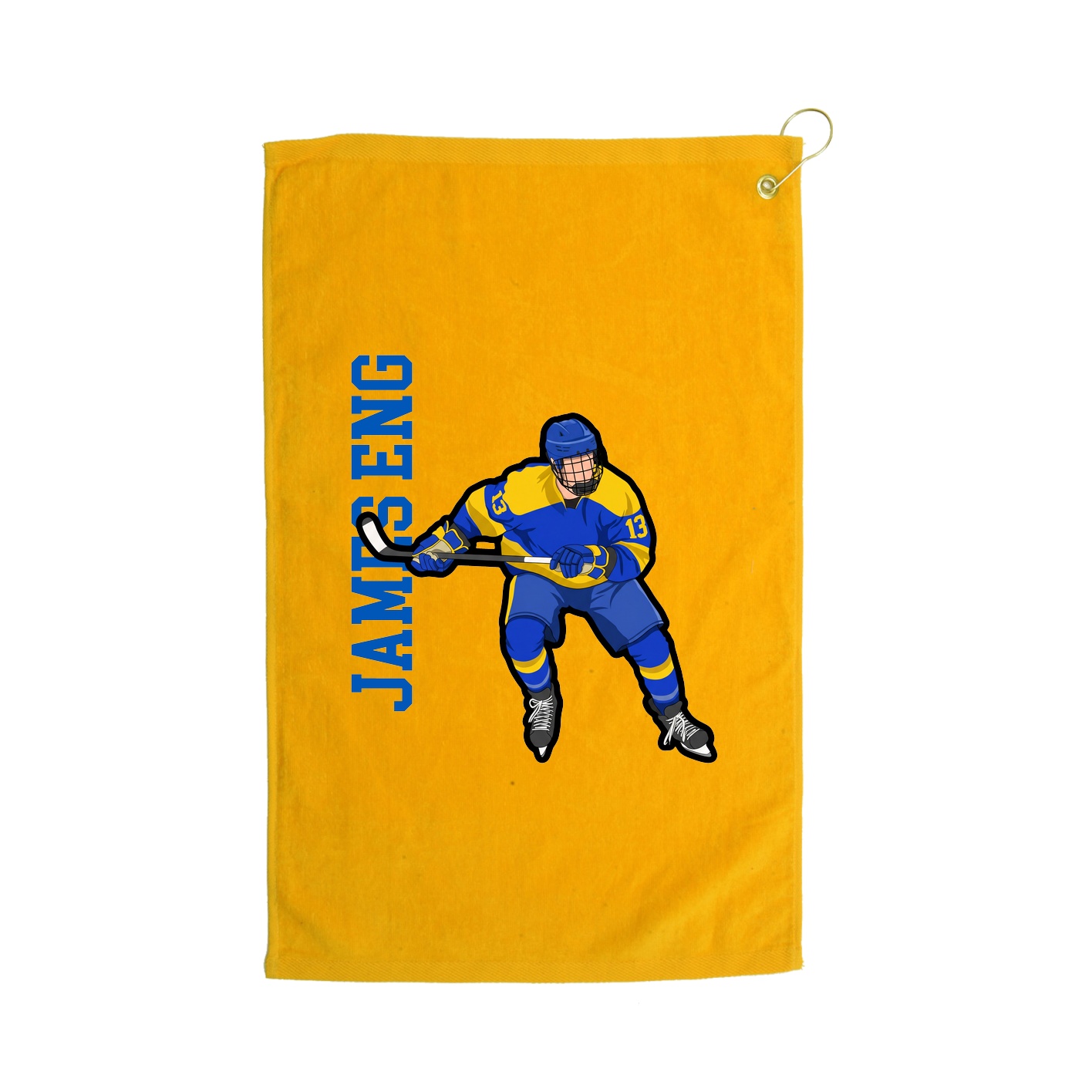 Golf Towel — Name Vertical in Gold