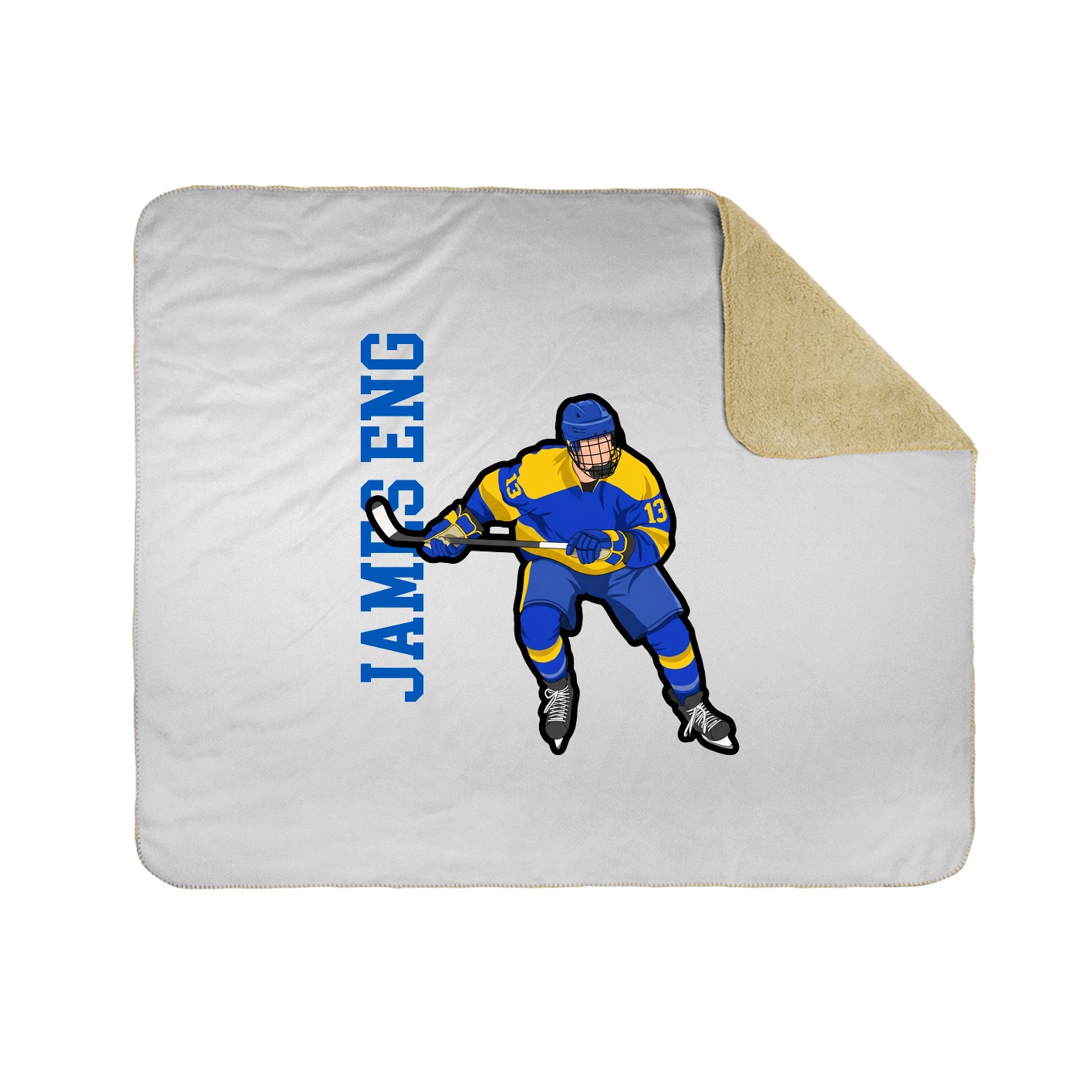 Throw Blanket — Name Vertical in White