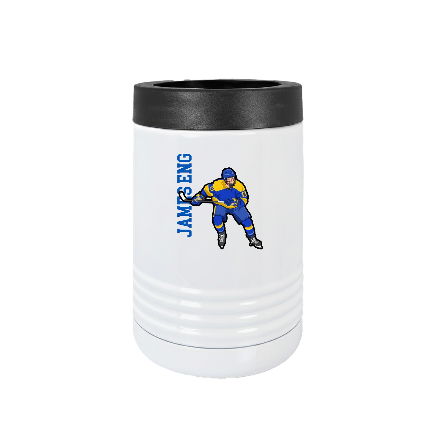 Beverage Holder — Name Vertical in White