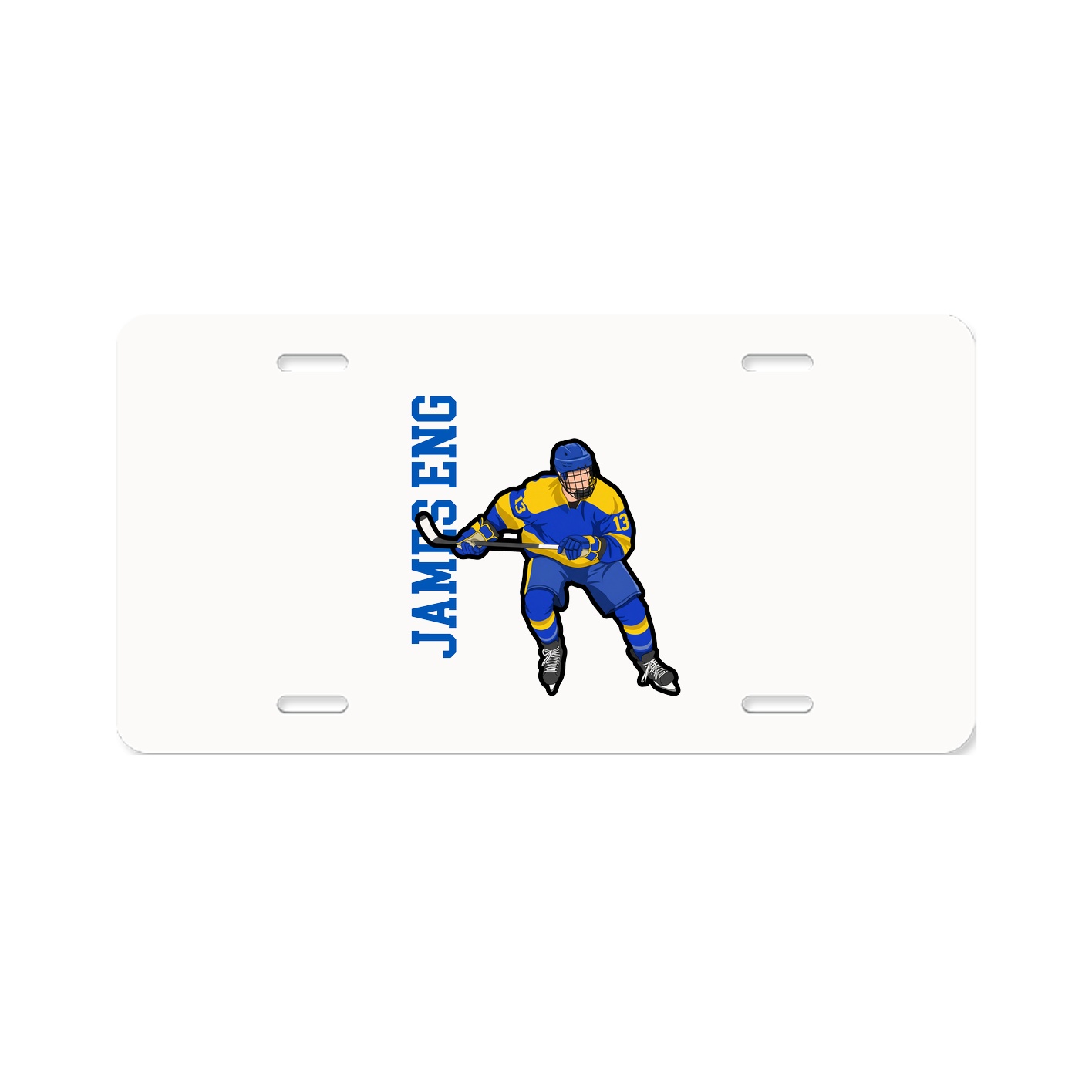 License Plate — Name Vertical in Classic