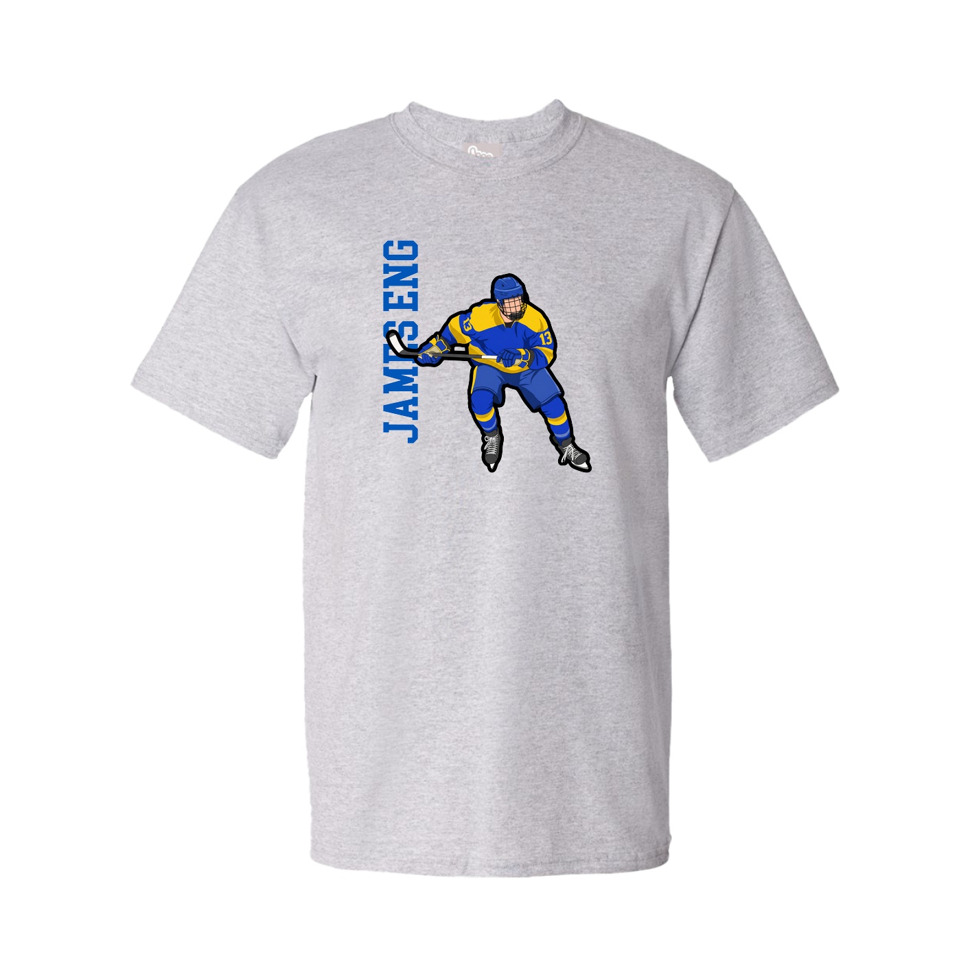 Tee — Name Vertical in Grey