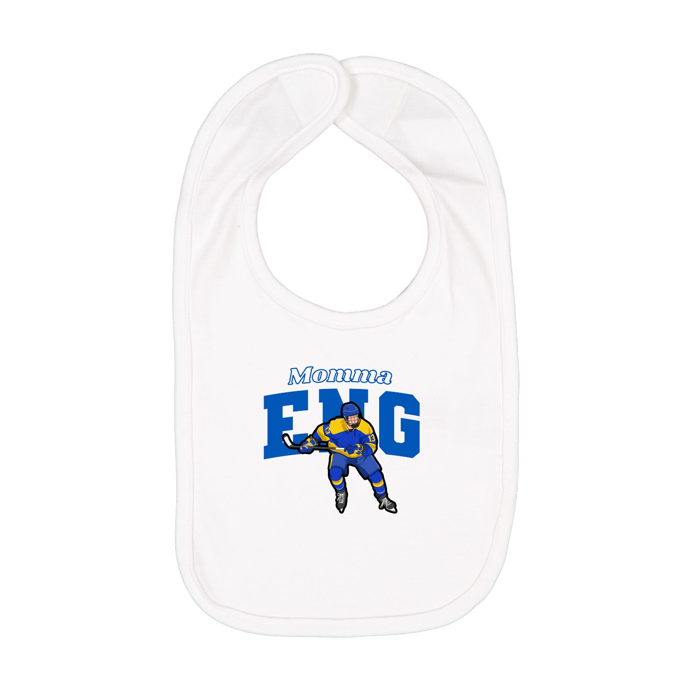 Infant Bib — Mothers Day Block in White
