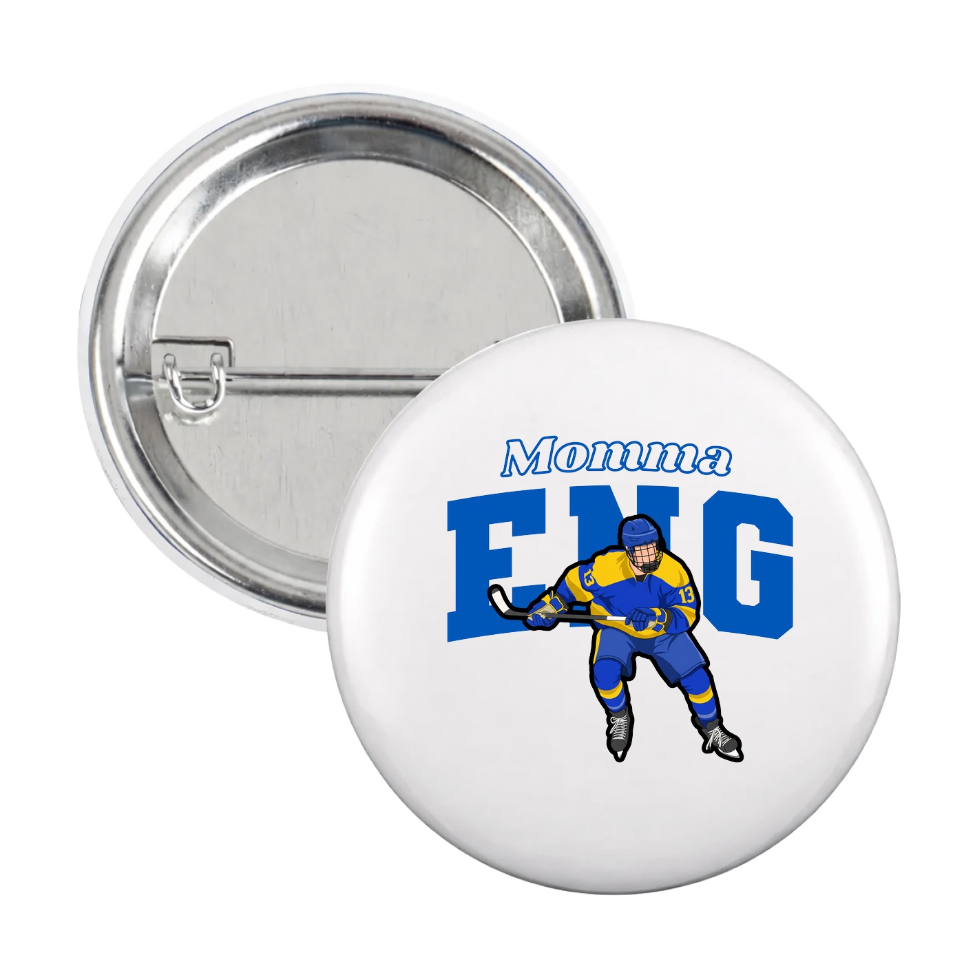 Game Day Button — Mothers Day Block in White