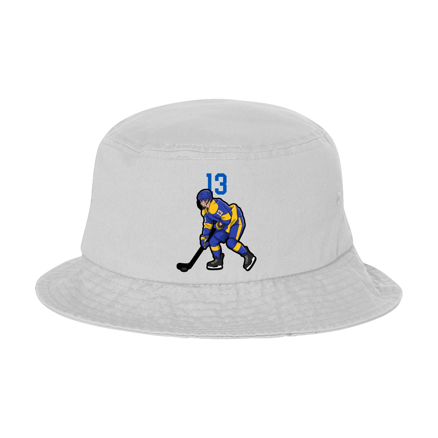 Bucket Cap — Number Top in White