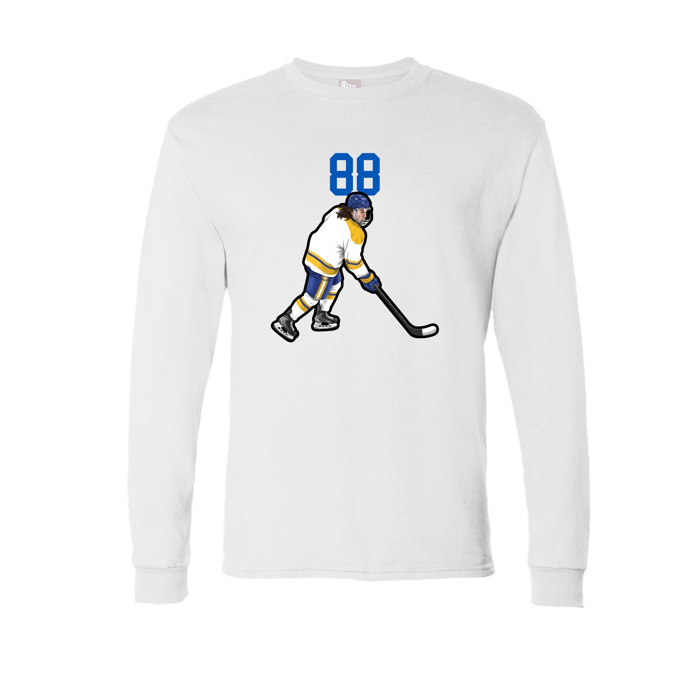 Long Sleeve Tee — Number Top in White