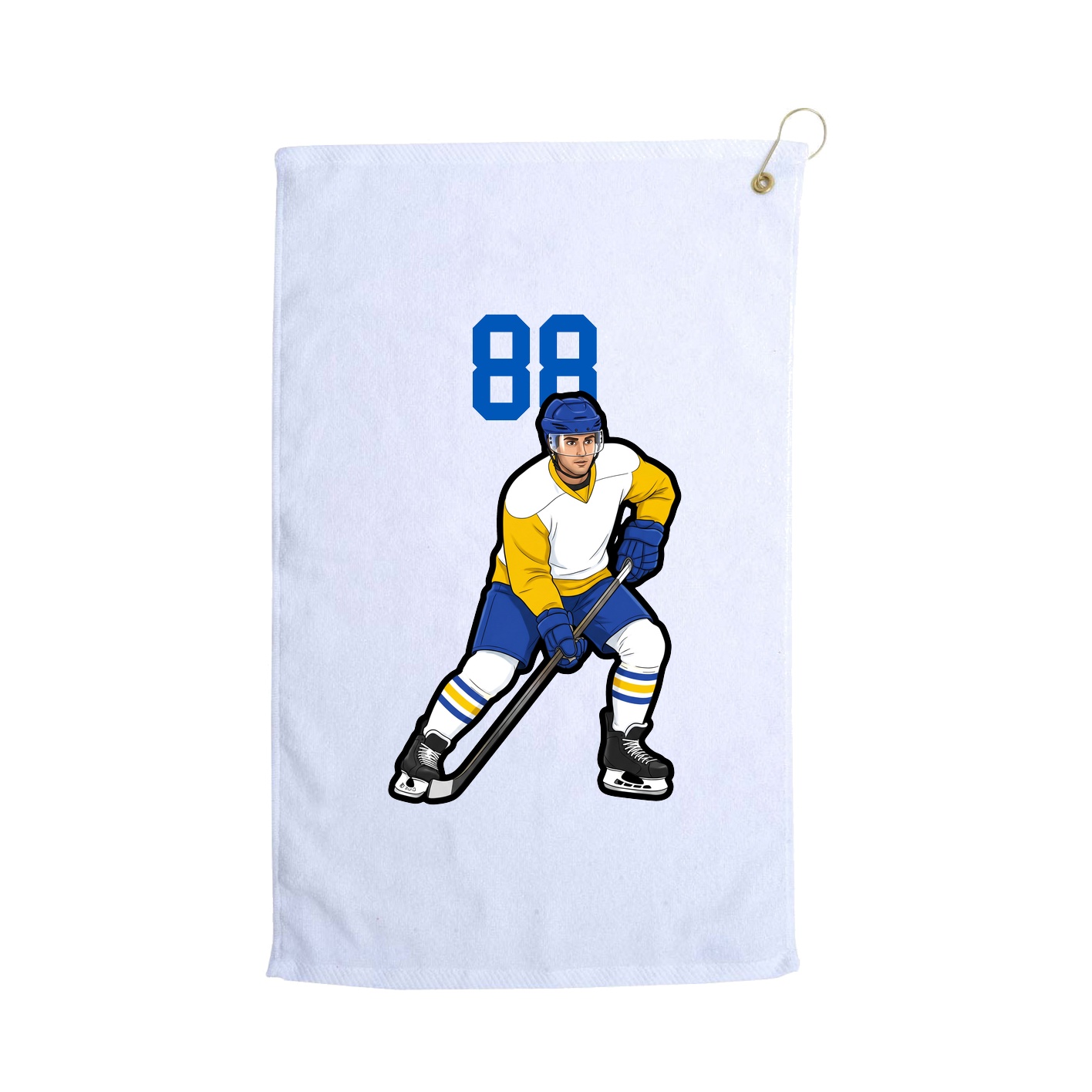 Golf Towel — Number Top in White