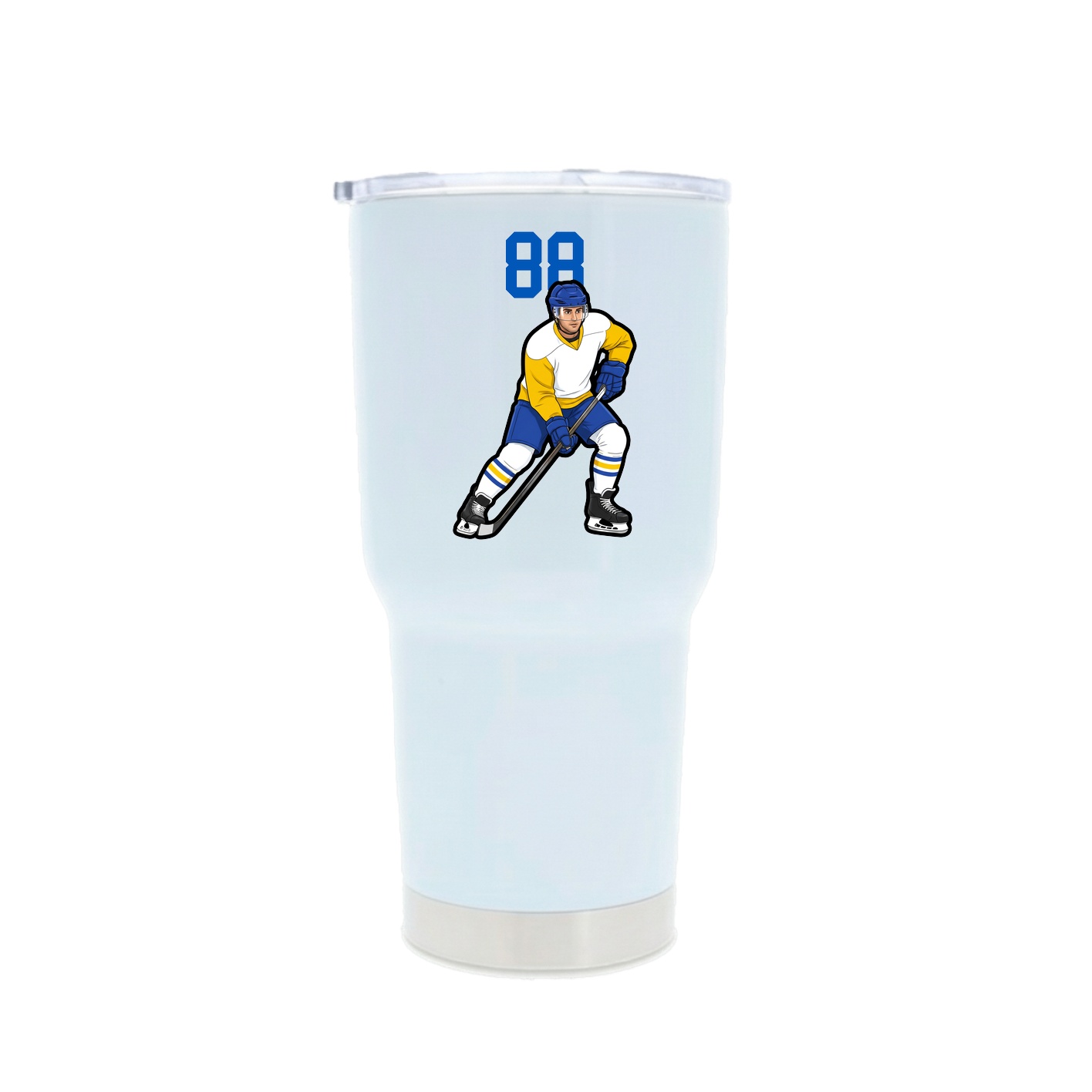 30oz Stainless Steel Tumbler — Number Top in White