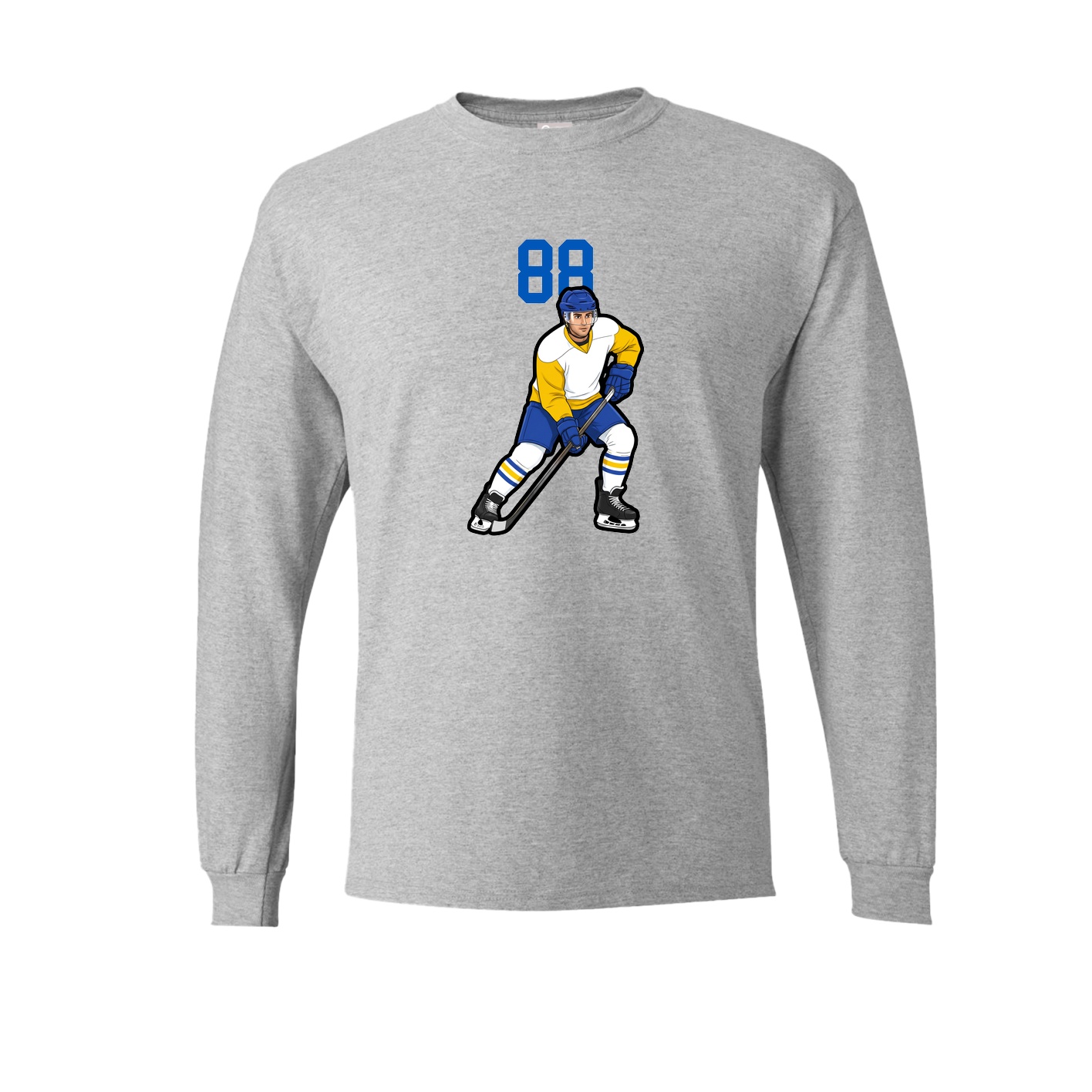 Long Sleeve Tee — Number Top in Grey