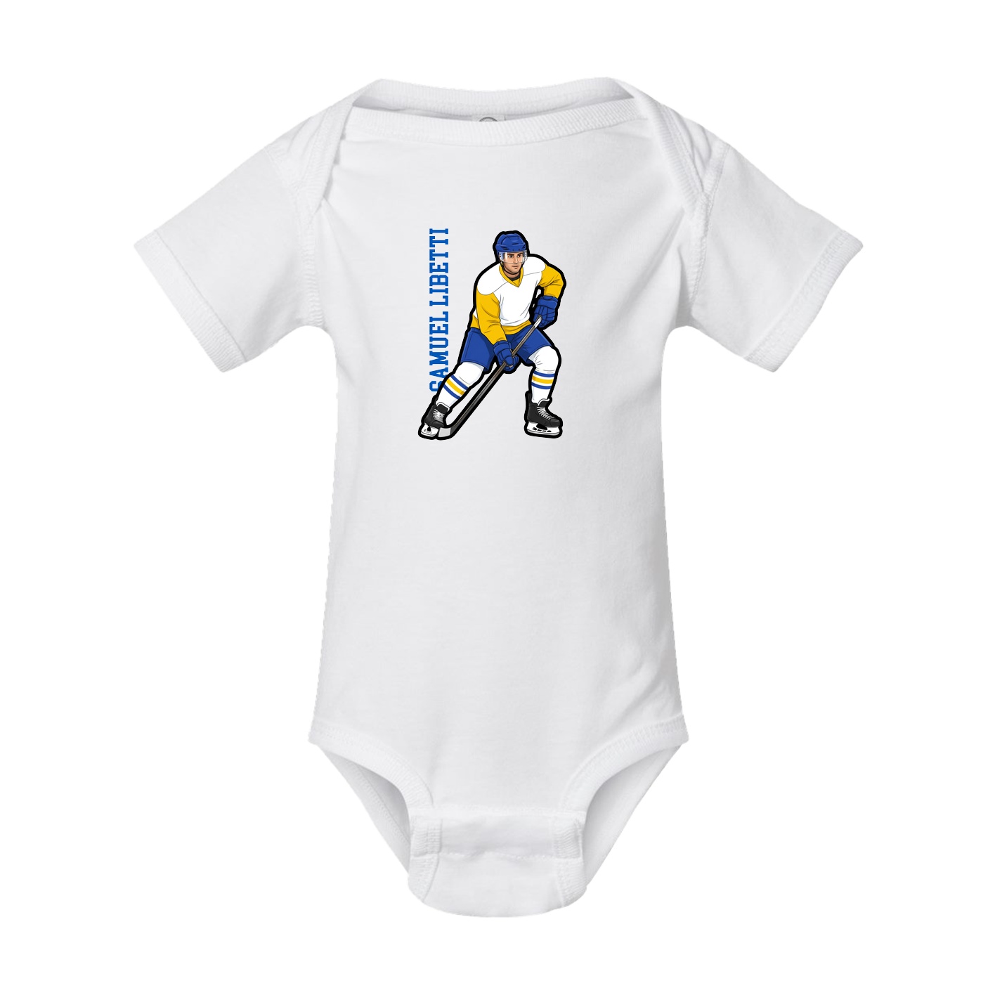 Baby Onesie — Name Vertical in White