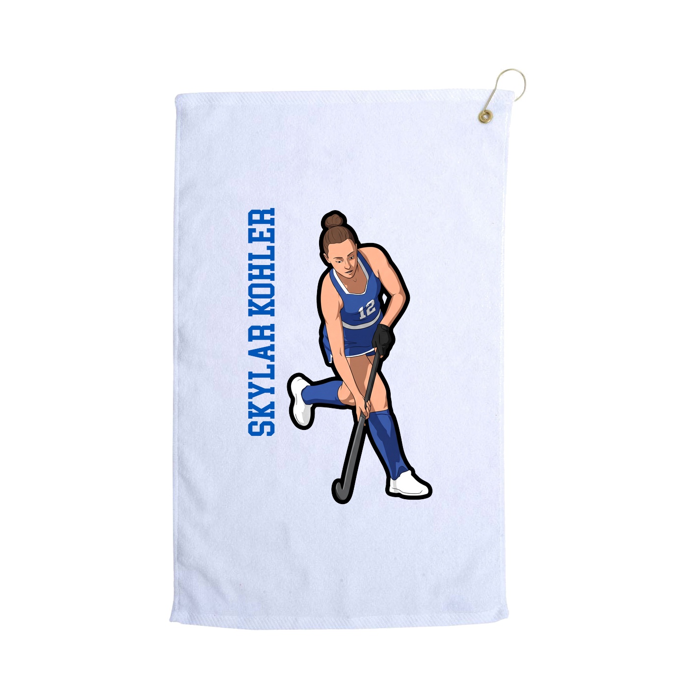 Golf Towel — Name Vertical in White
