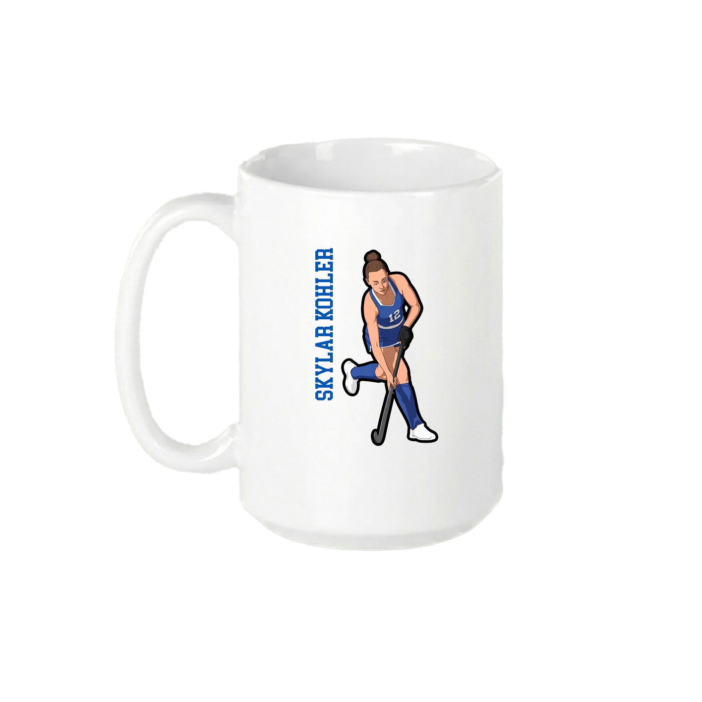 15oz Coffee Mug — Name Vertical in White