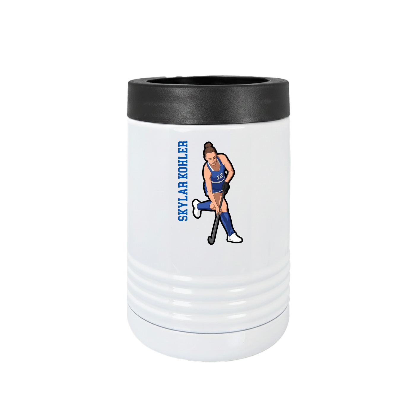 Beverage Holder — Name Vertical in White