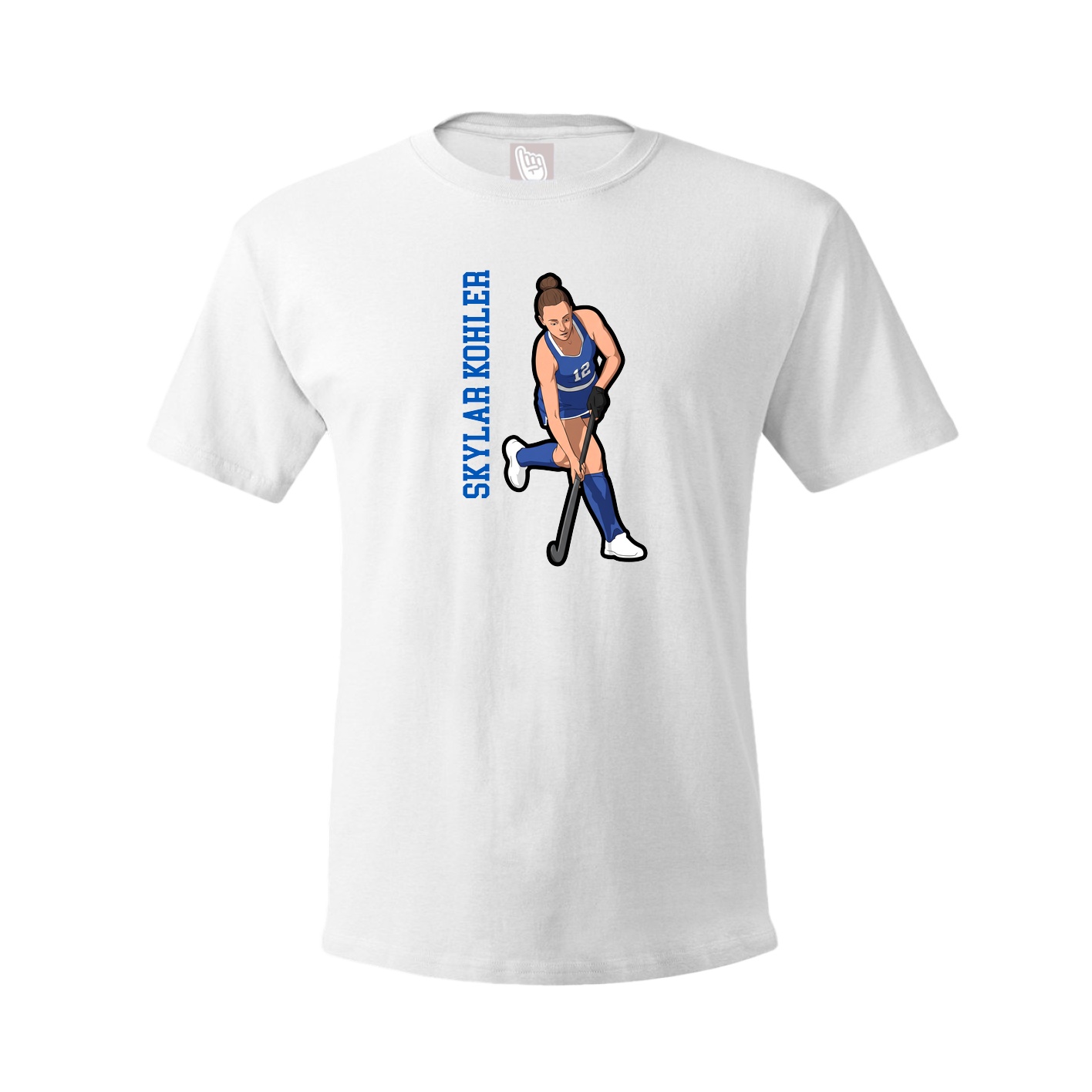 Tee — Name Vertical in White
