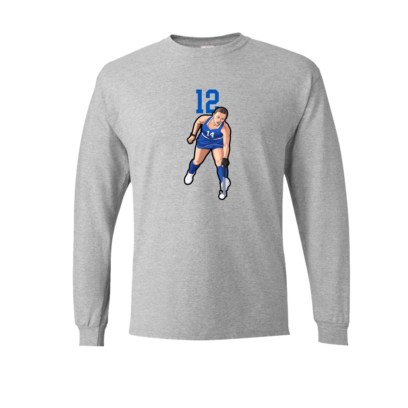 Long Sleeve Tee — Number Top in Grey