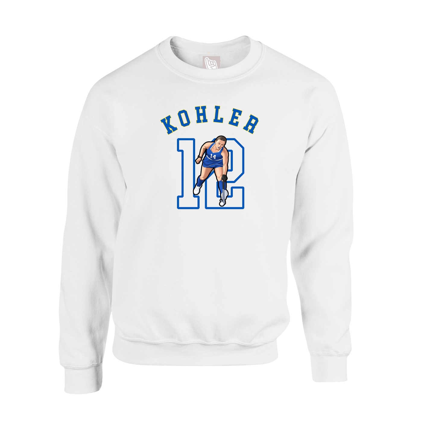 Fleece Crew — Shirsey Arch in White