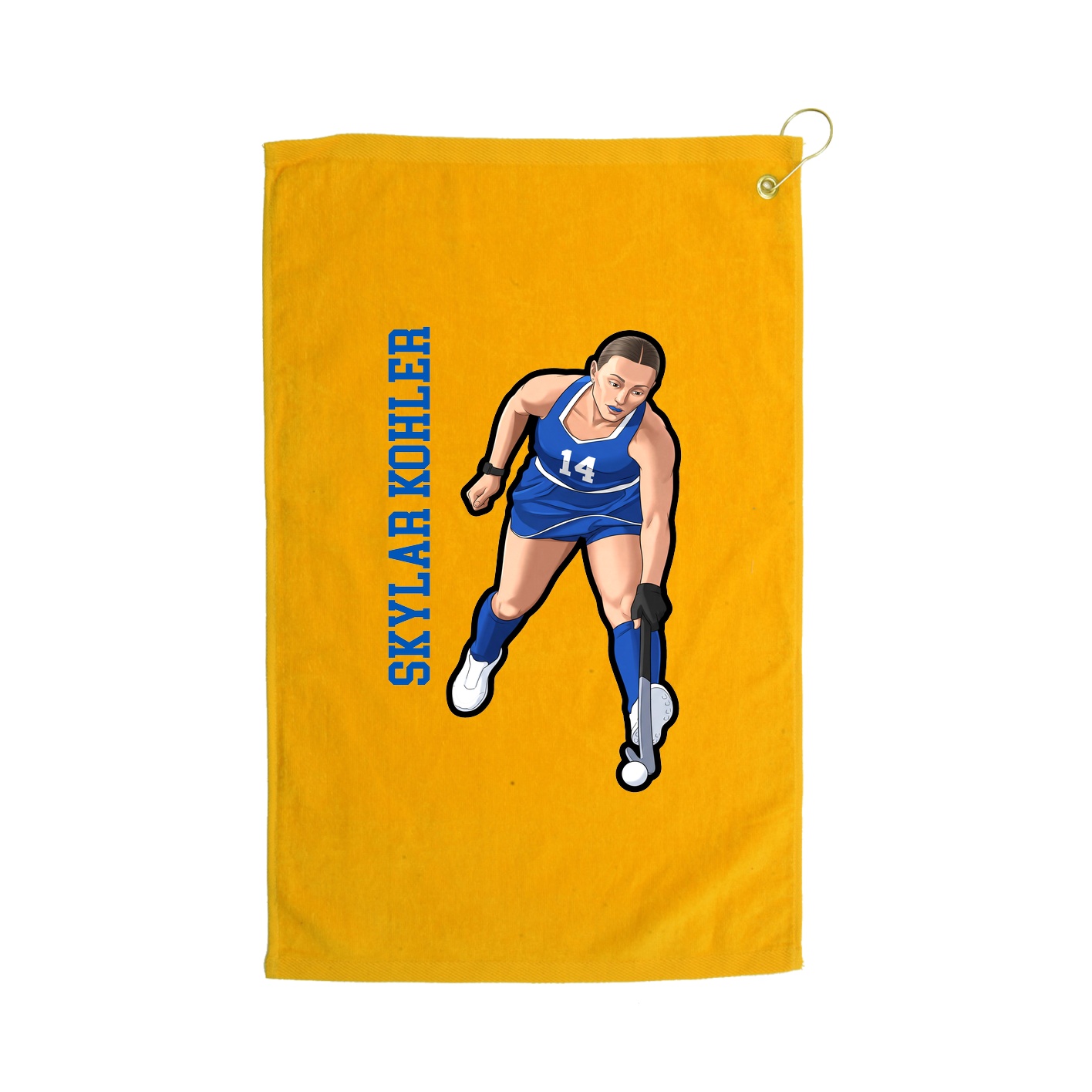 Golf Towel — Name Vertical in Gold