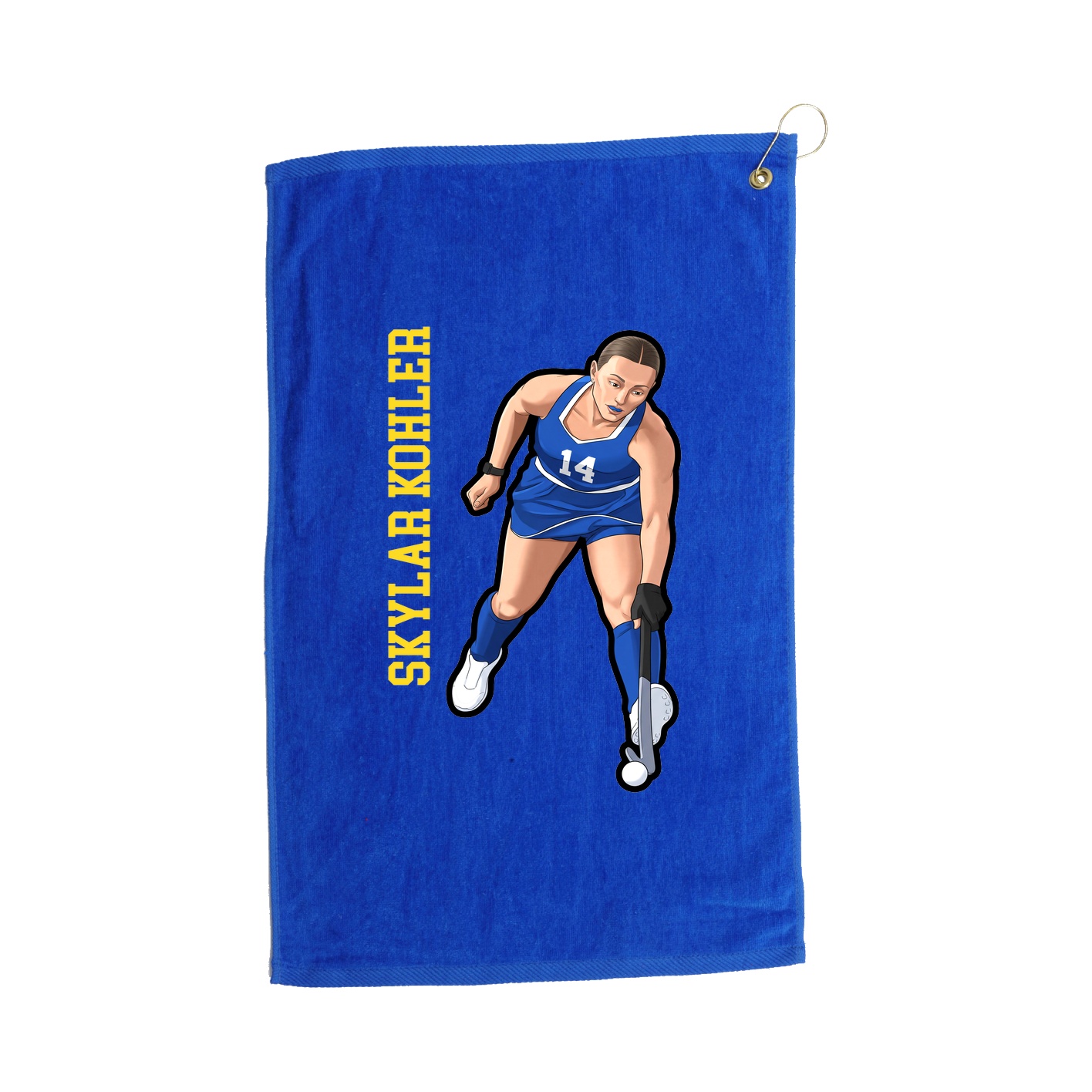 Golf Towel — Name Vertical in Royal