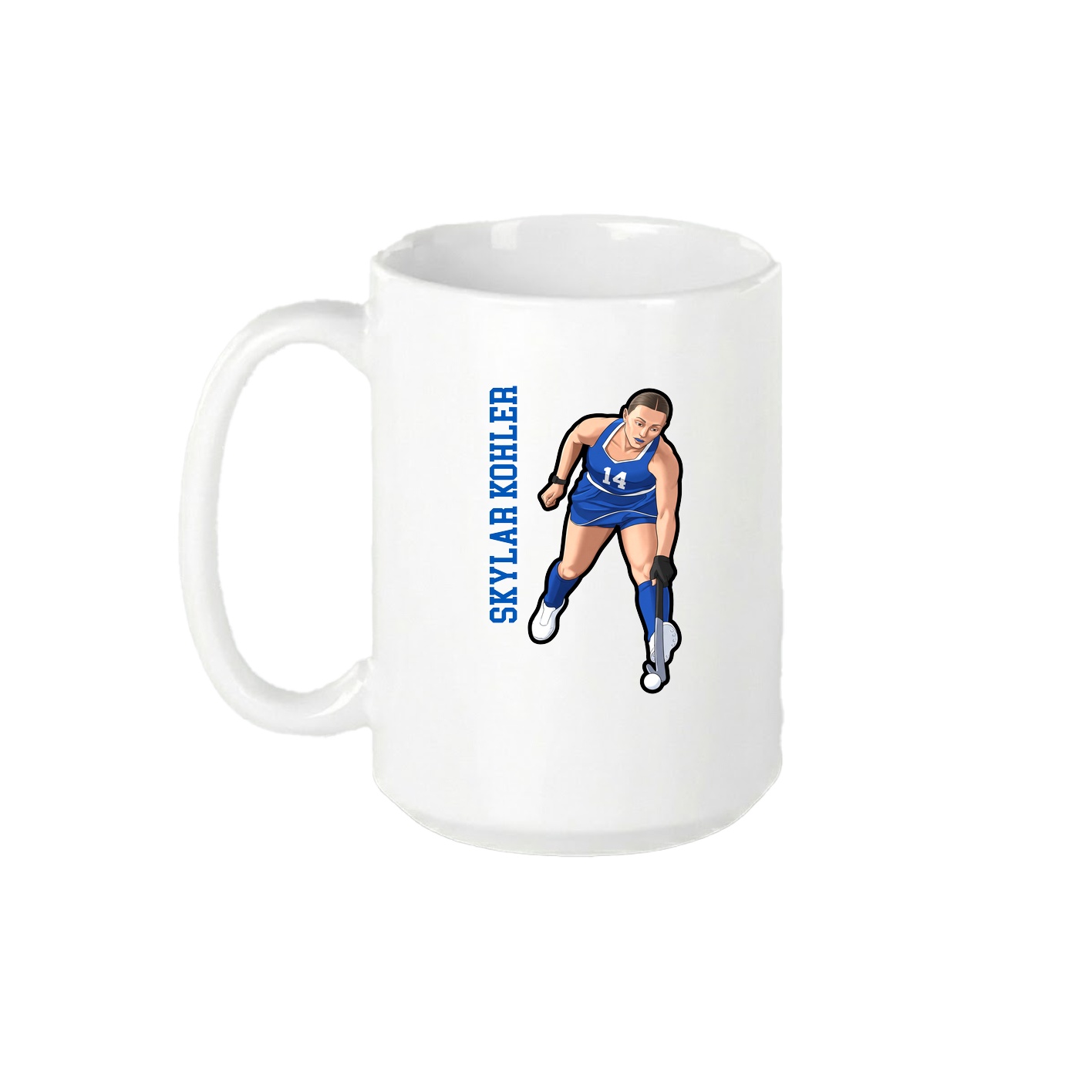 15oz Coffee Mug — Name Vertical in White