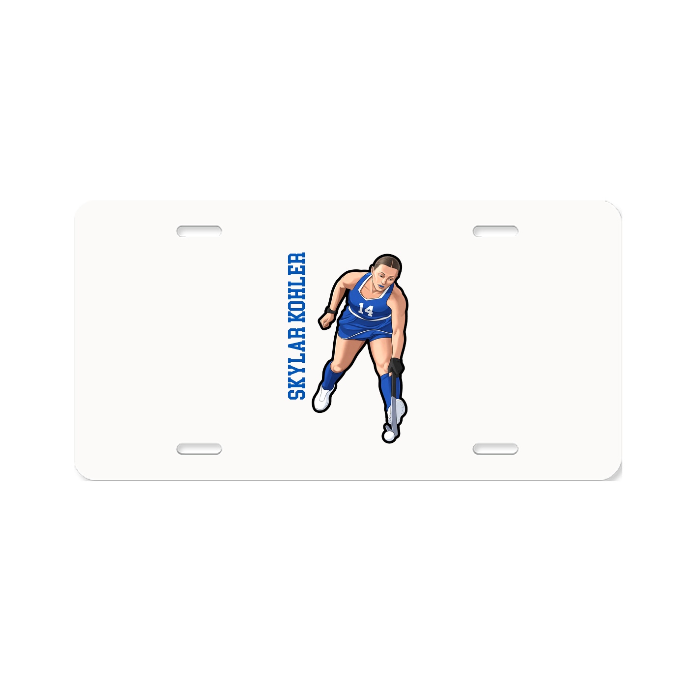 License Plate — Name Vertical in Classic
