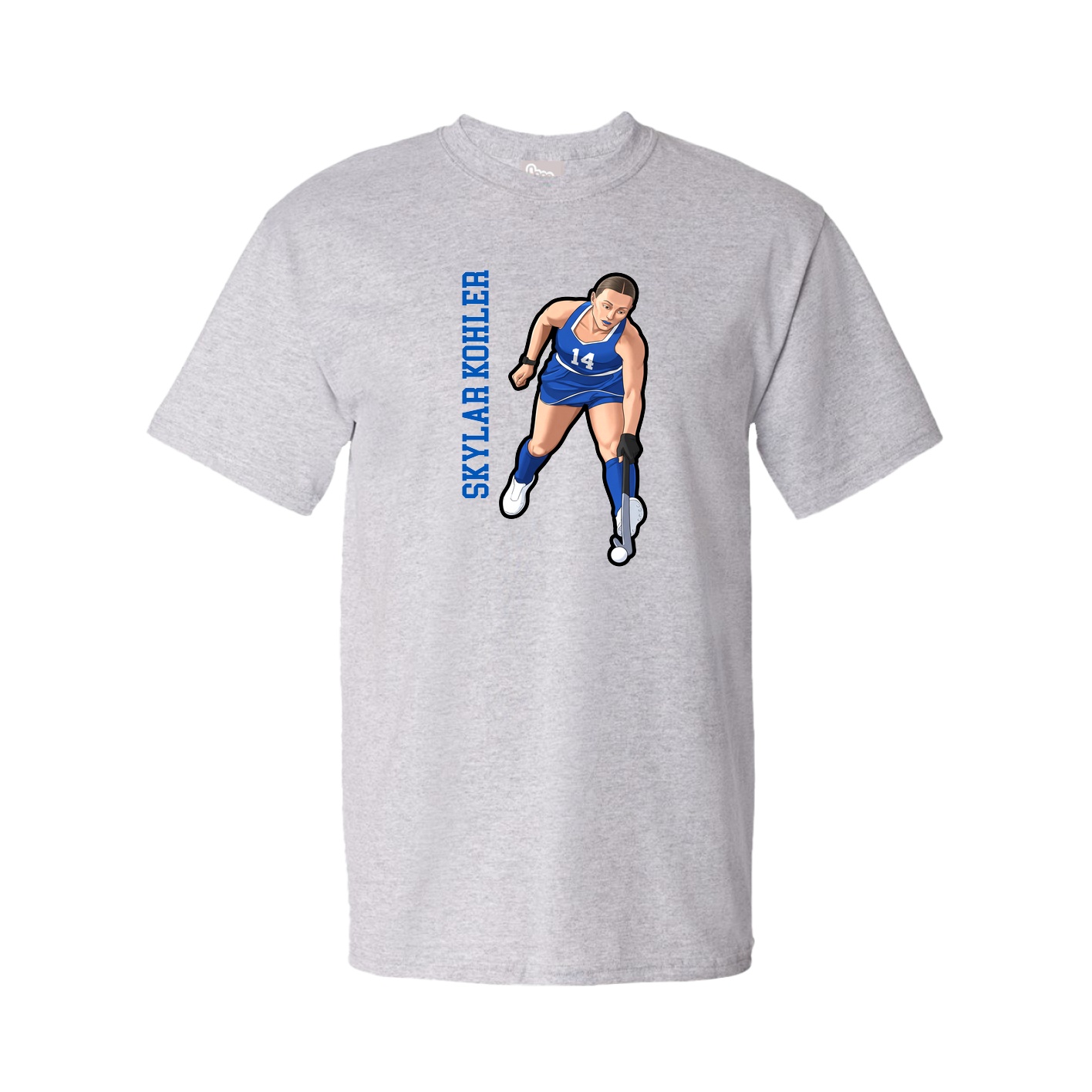 Youth Tee — Name Vertical in Grey