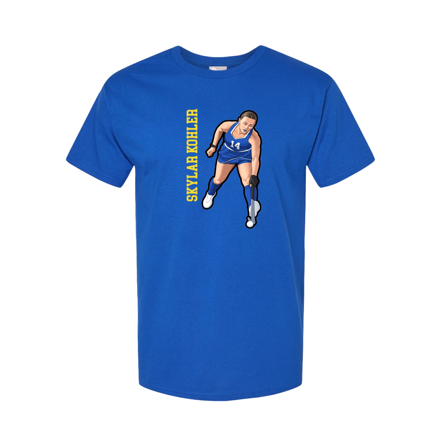 Youth Tee — Name Vertical in Royal