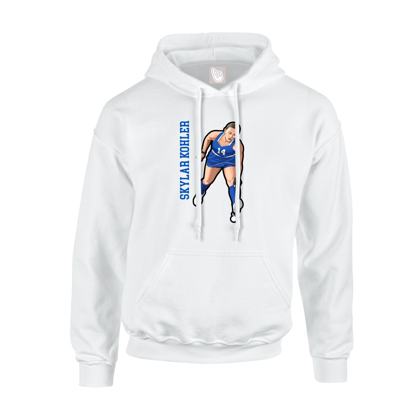 Hoodie — Name Vertical in White