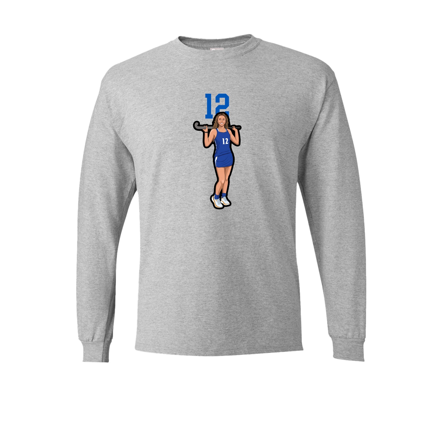 Long Sleeve Tee — Number Top in Grey